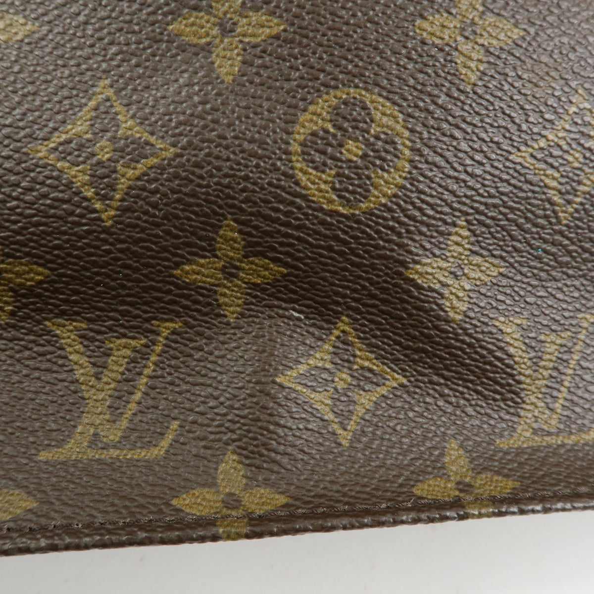 Louis Vuitton Monogram Sac Plat Tote Bag Hand Bag Brown M51140