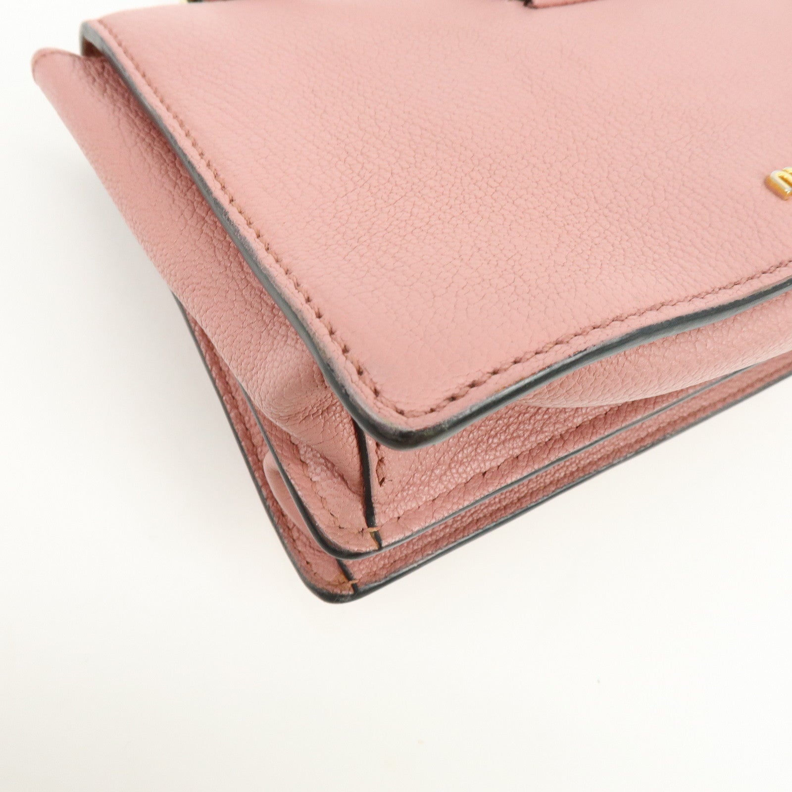 MIU MIU Madras Leather 2Way Bag Hand Bag Shoulder Bag Pink 5BH609