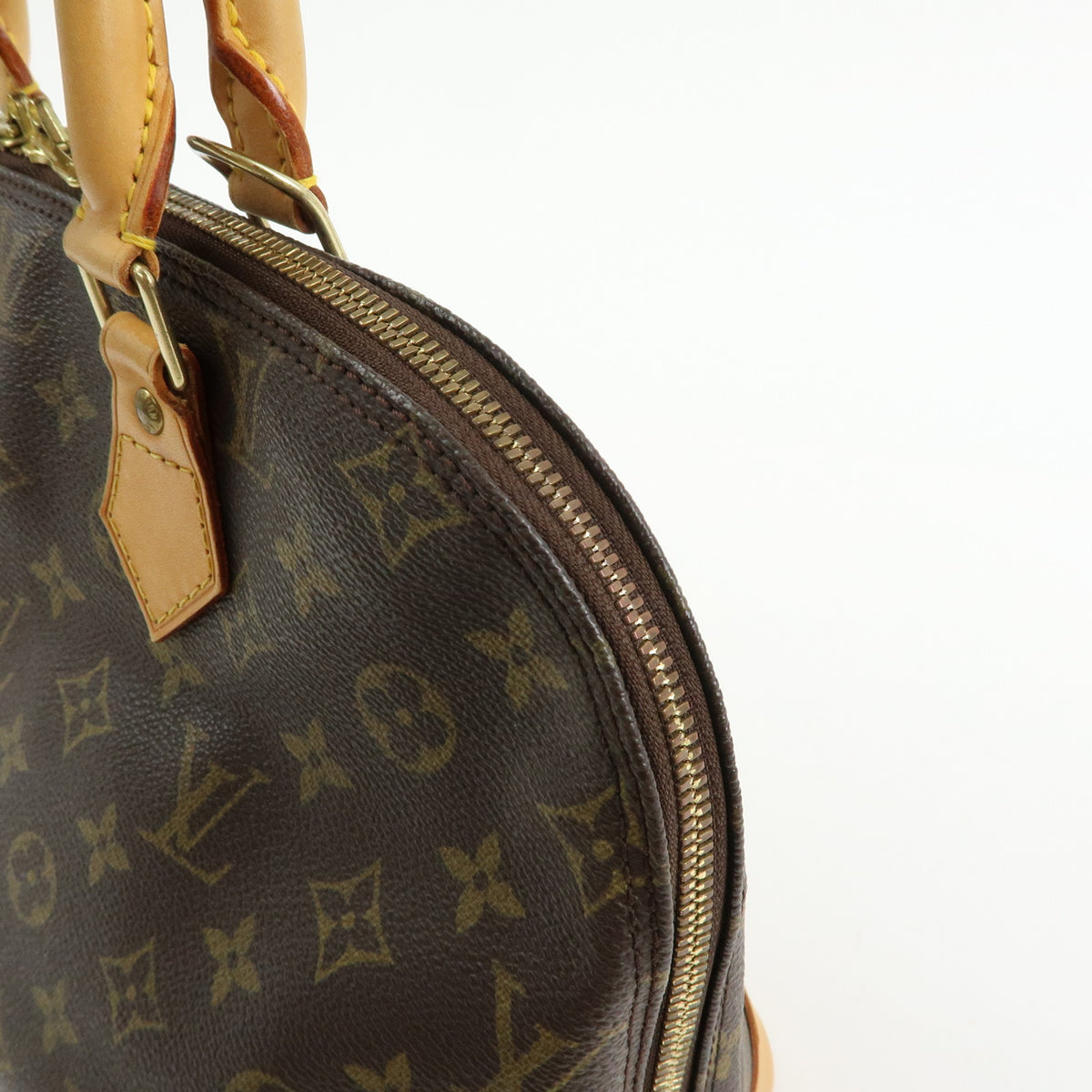 Louis Vuitton Monogram Alma Canvas Leather Hand Bag Brown M51130