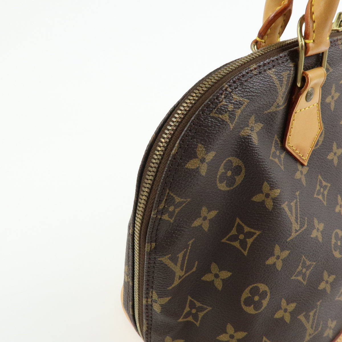 Louis Vuitton Monogram Alma Canvas Leather Hand Bag Brown M51130