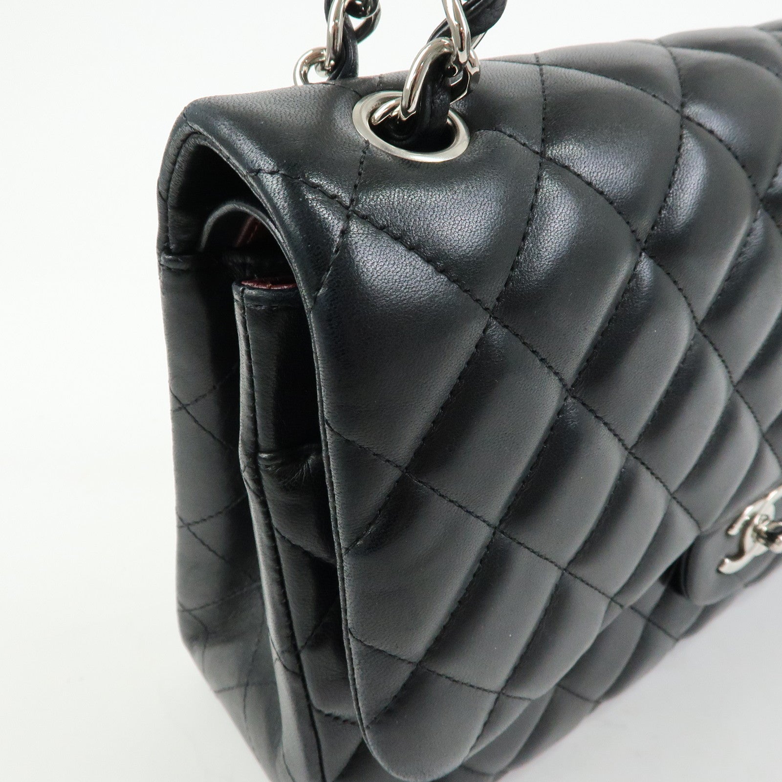CHANEL Matelasse 30 W Flap Lamb Skin Chain Shoulder Bag A58600