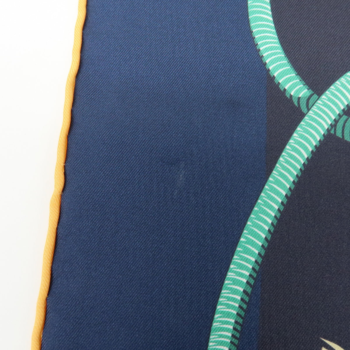 HERMES Carre Double Face 90 Silk 100% Scarf Les Mustangs Marble Navy
