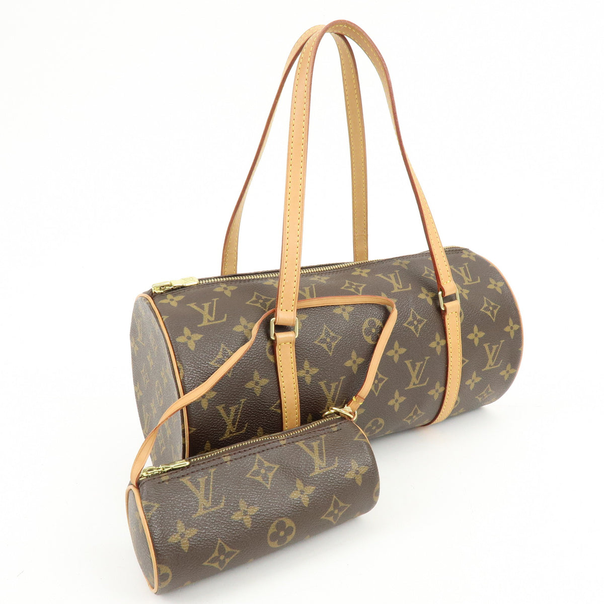 Louis Vuitton Monogram Papillon 30 Hand Bag Brown M51385