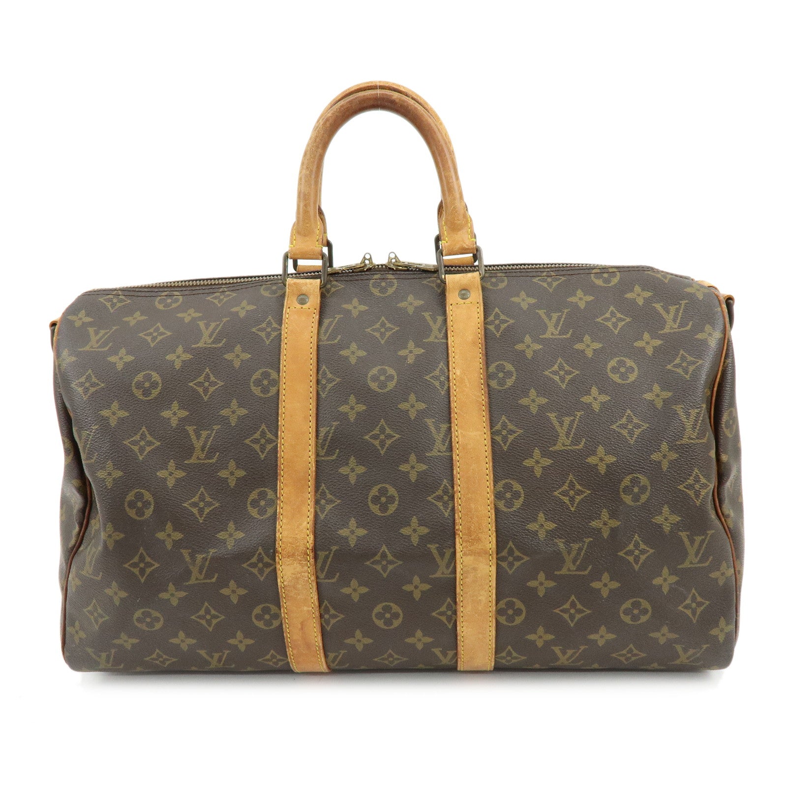 Louis Vuitton Monogram Keep All Bandouliere 45 Boston Bag Brown M41418