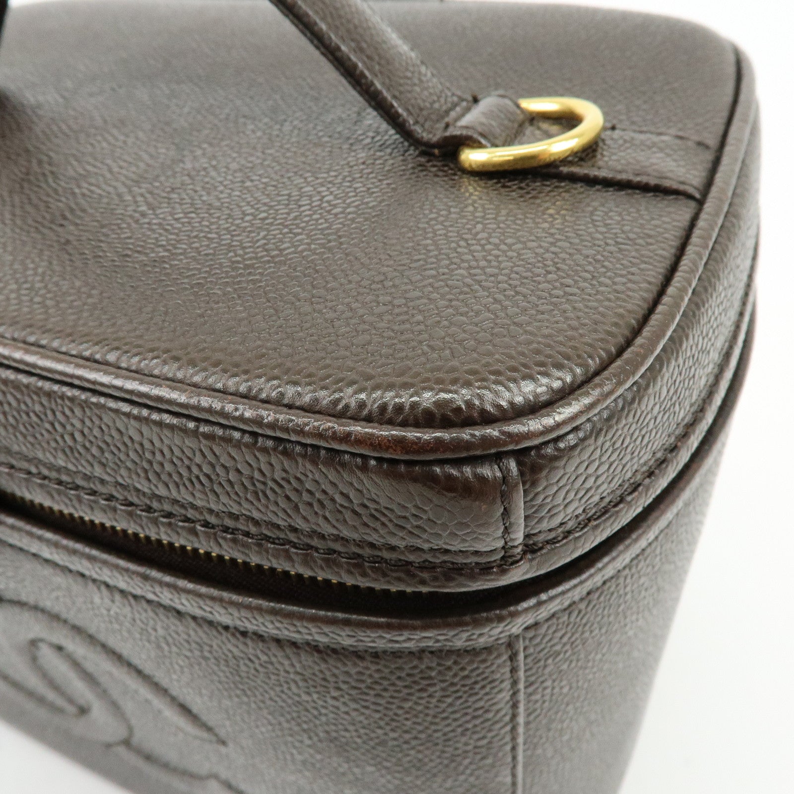 CHANEL COCO Mark Caviarskin 2WAY Bag Cosmetic Bag Black A07061