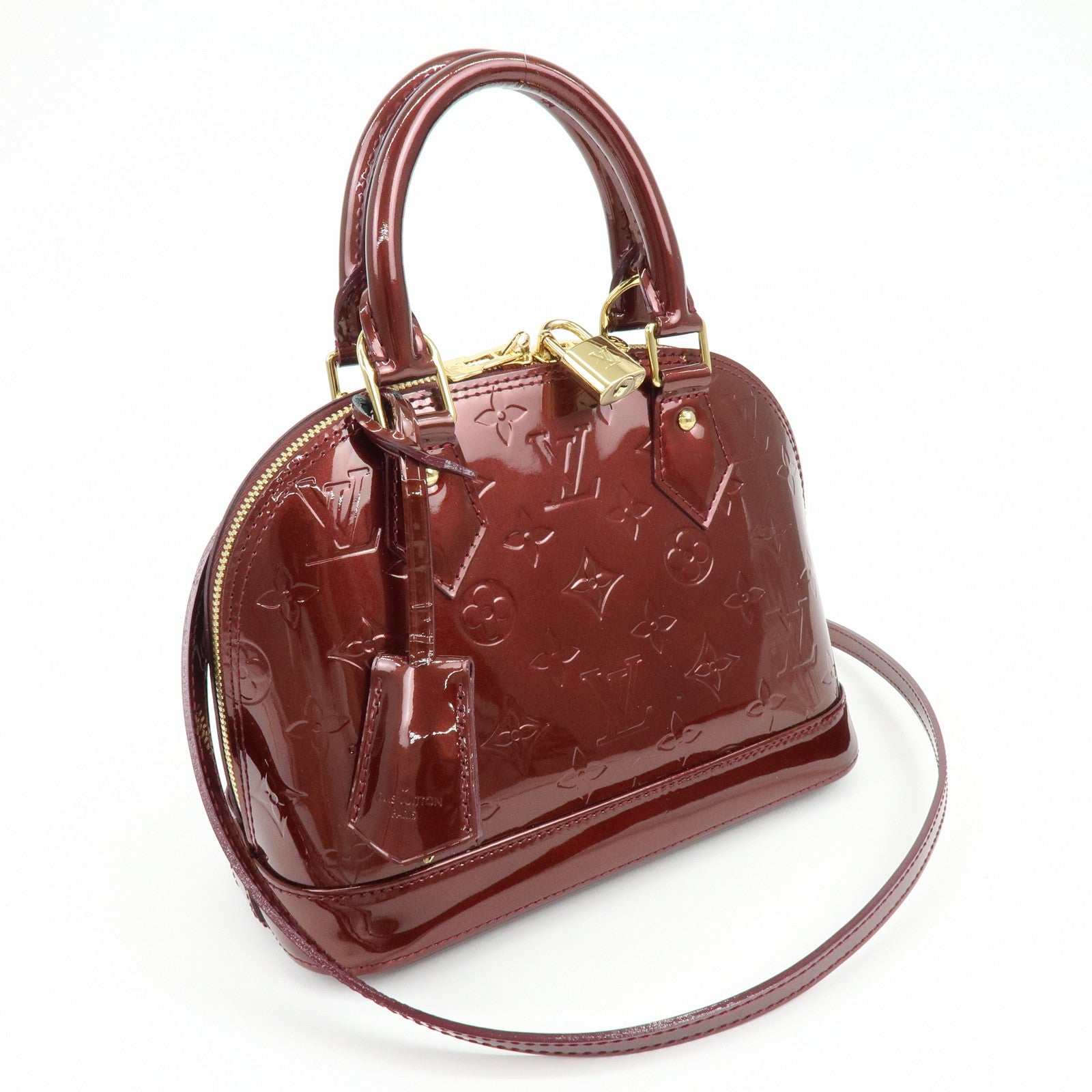 Louis Vuitton Monogram Vernis Alma BB 2Way Bag Rouge Forvist M91676