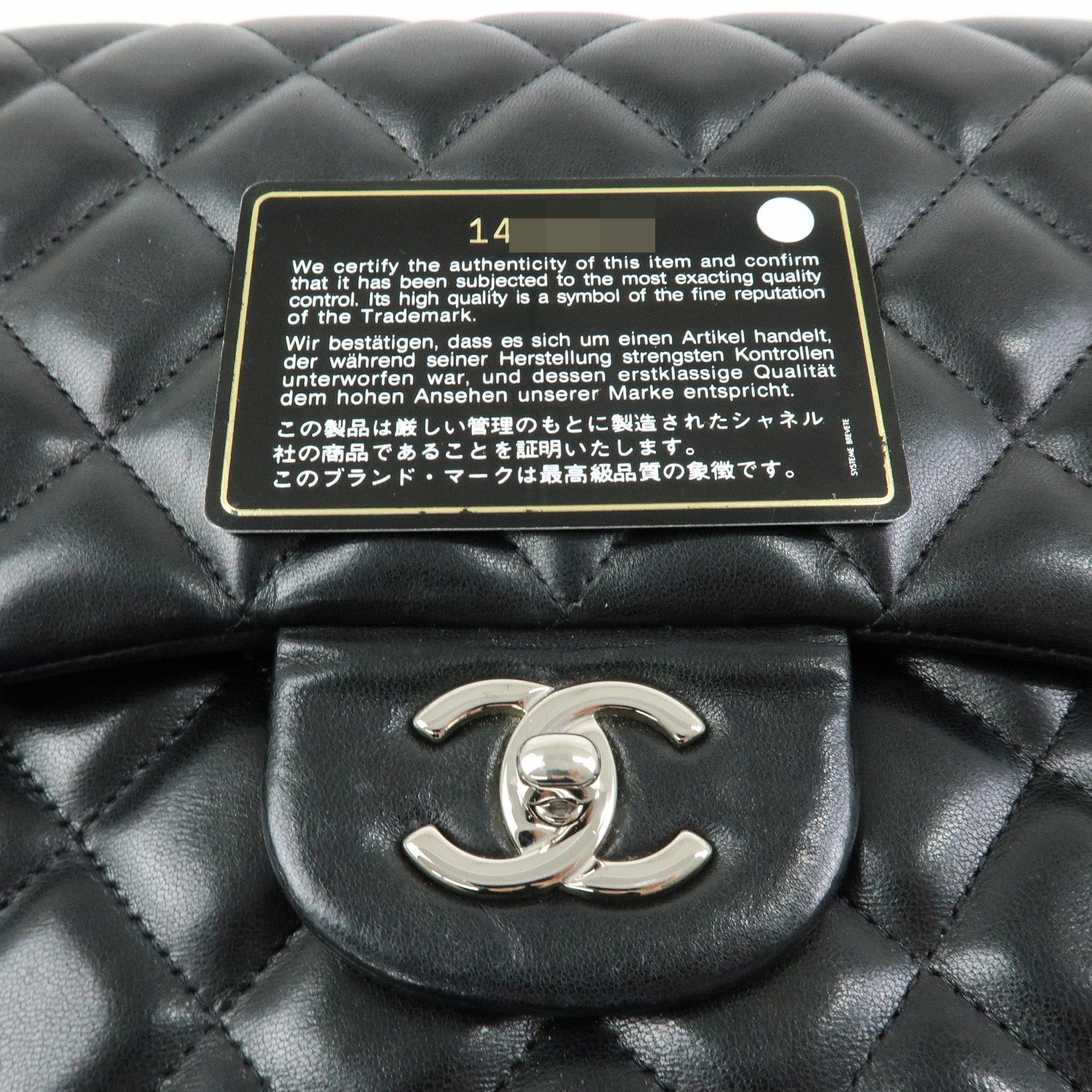 CHANEL Matelasse 30 W Flap Lamb Skin Chain Shoulder Bag A58600