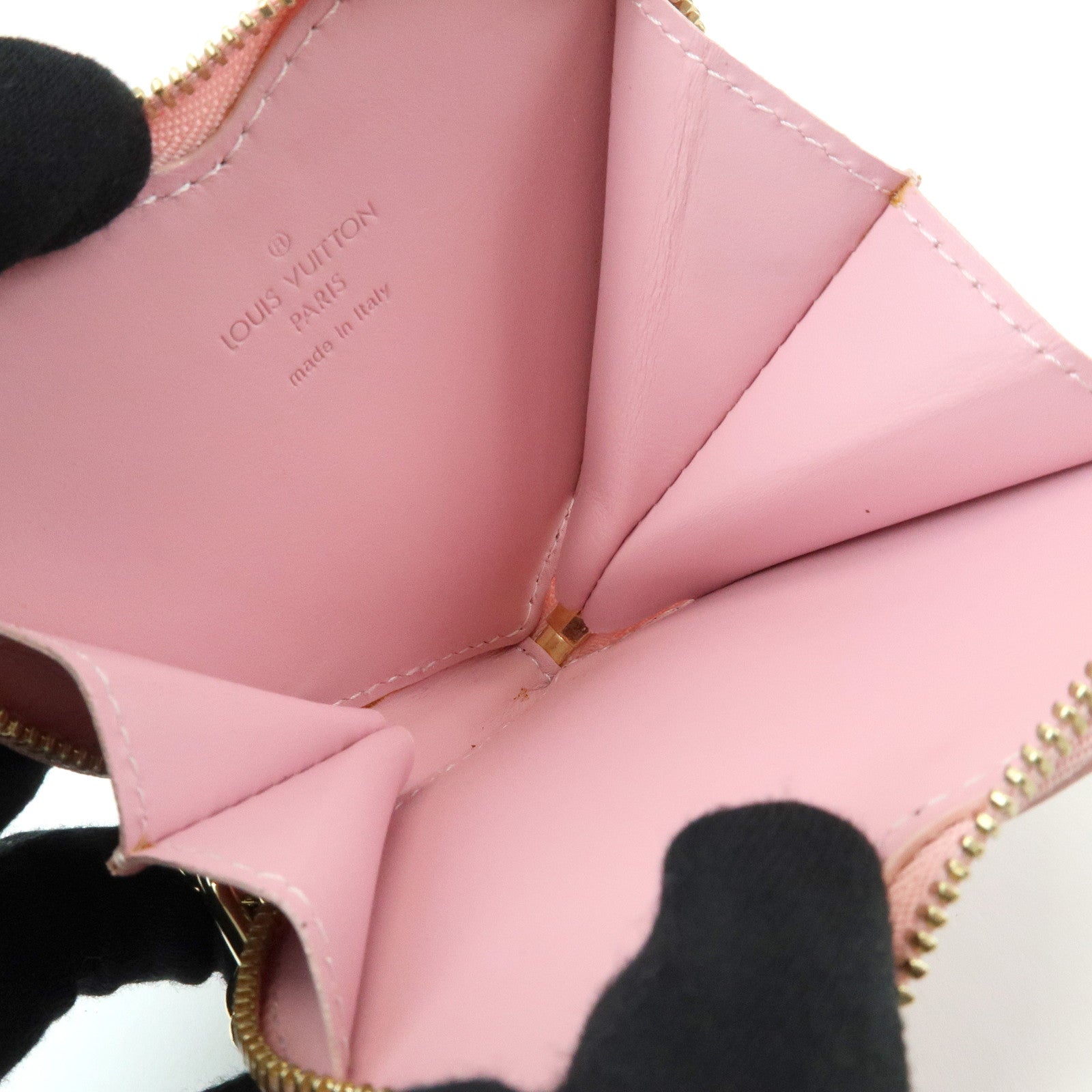 Louis Vuitton Monogram Vernis Porte Monnaie Coeur Coin Case Pink M91431