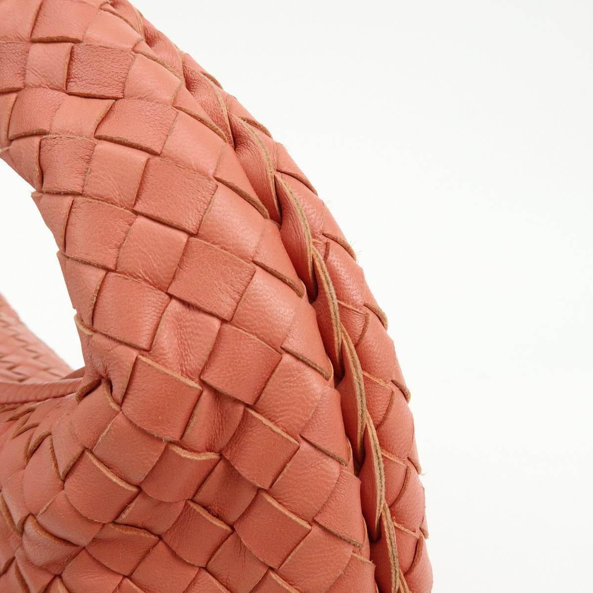 BOTTEGA VENETA Hobo Intrecciato Leather Shoulder Bag Coral