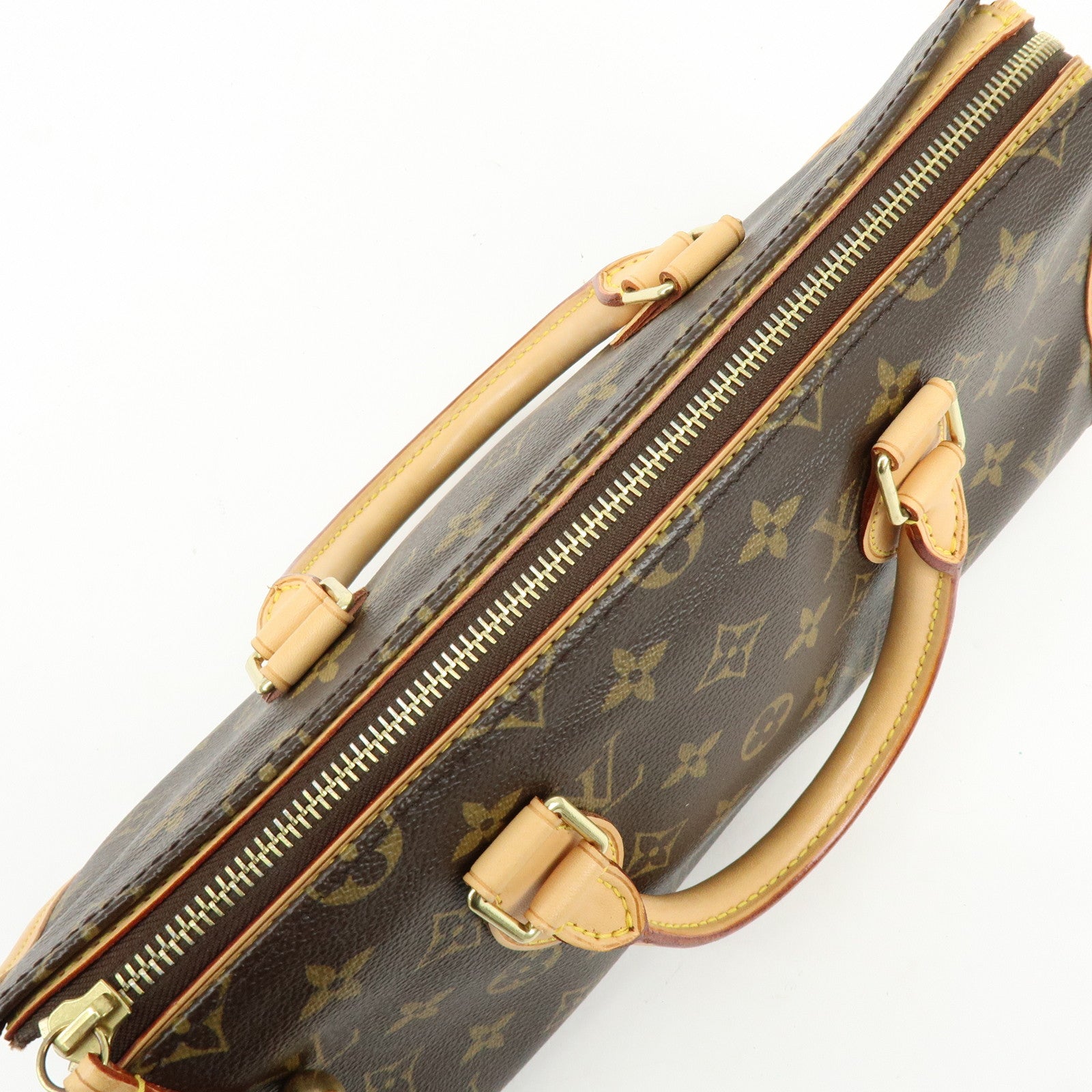 Louis Vuitton Monogram Canvas Leather Popincourt Hand Bag Brown M40009