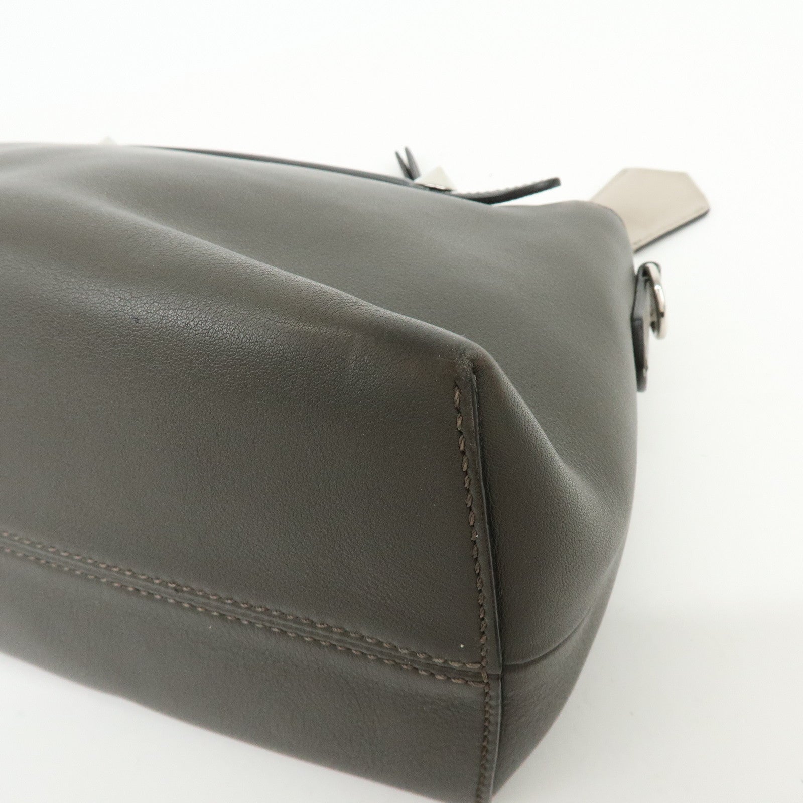 FENDI By The Way Medium 2Way Bag Hand Bag Shoulder Bag Gray 8BL146