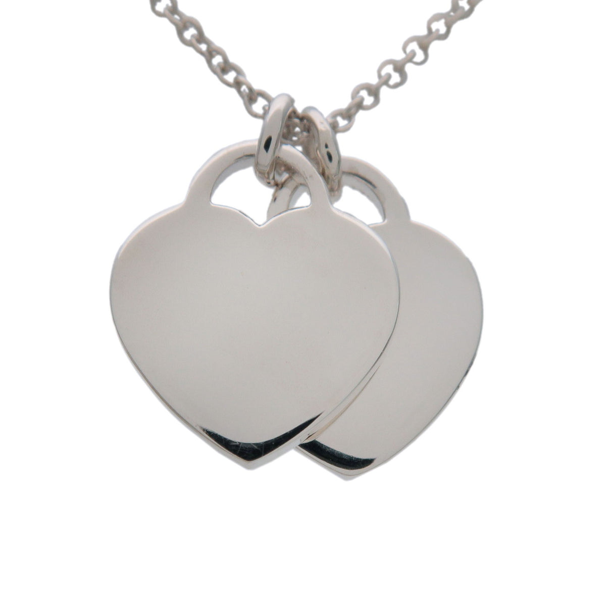 Tiffany & Co Return to Tiffany Mini Double Heart Tag Necklace SV925