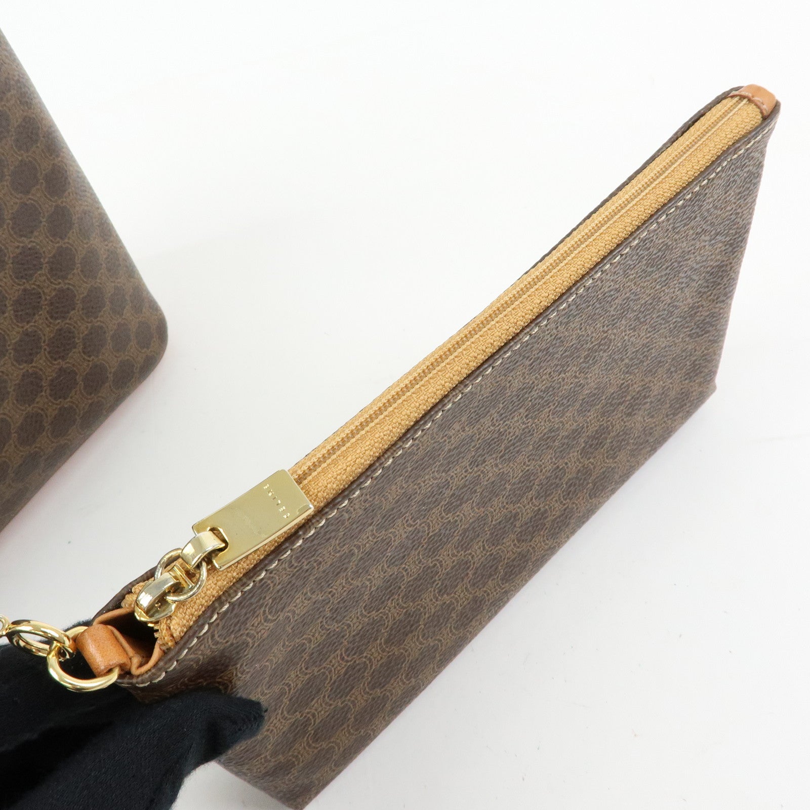 CELINE Macadam PVC Leather Shoulder Bag Brown