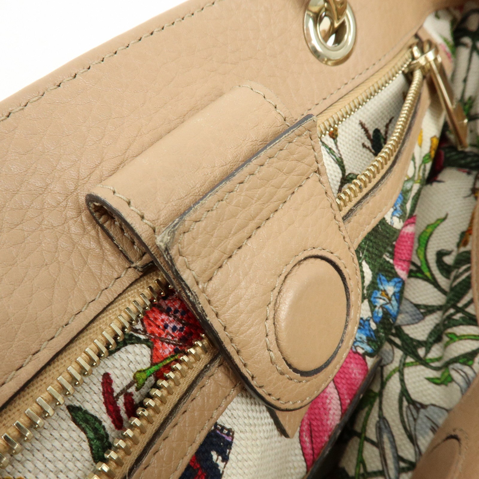 GUCCI Bamboo Shopper Medium 2Way Bag Shoulder Bag Pink Beige 323660
