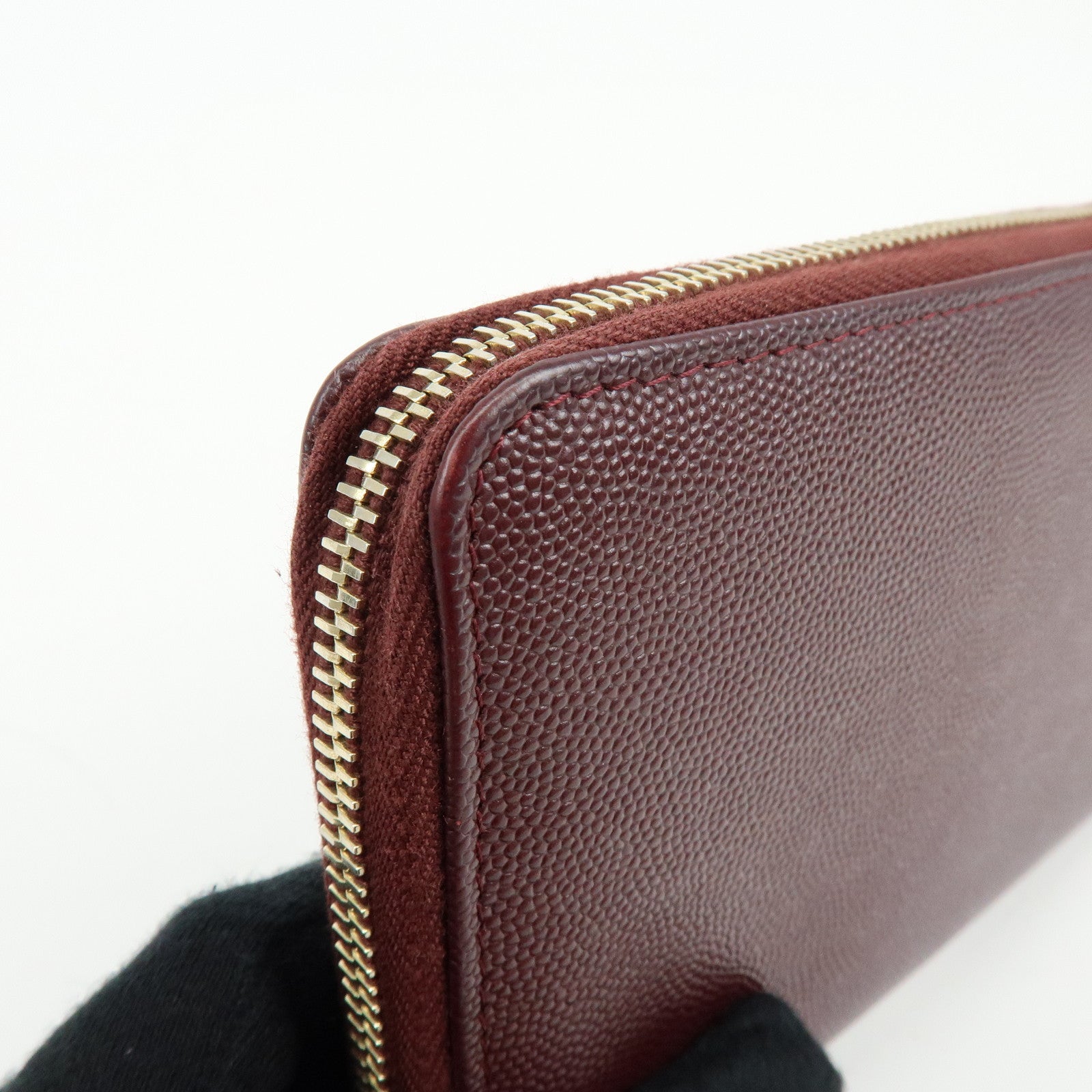 CHANEL Deauville COCO Mark Caviarskin Round Zippy Long Wallet A82281