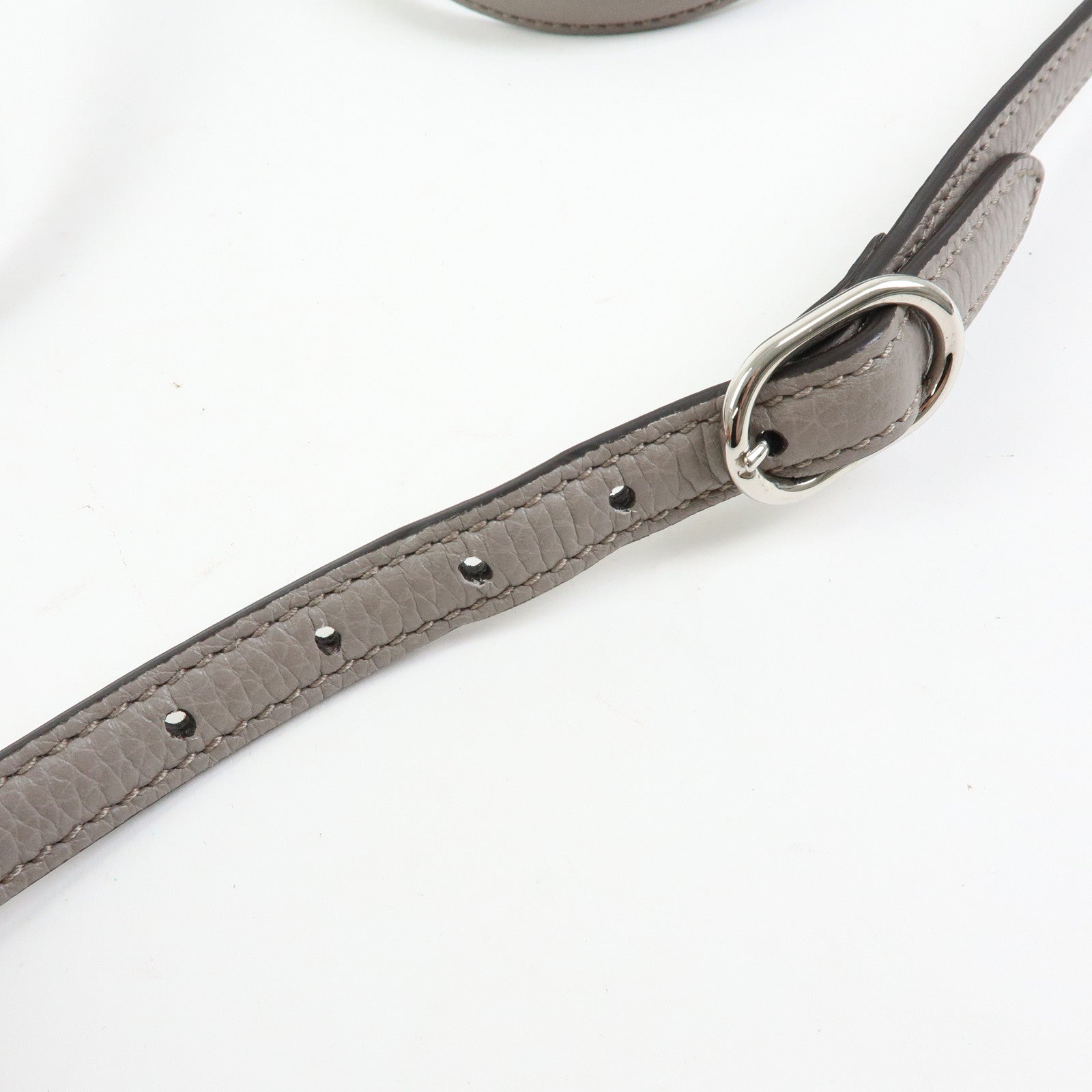 GUCCI Bamboo Leather 2Way Bag Hand Bag Shoulder Bag Grey 370831