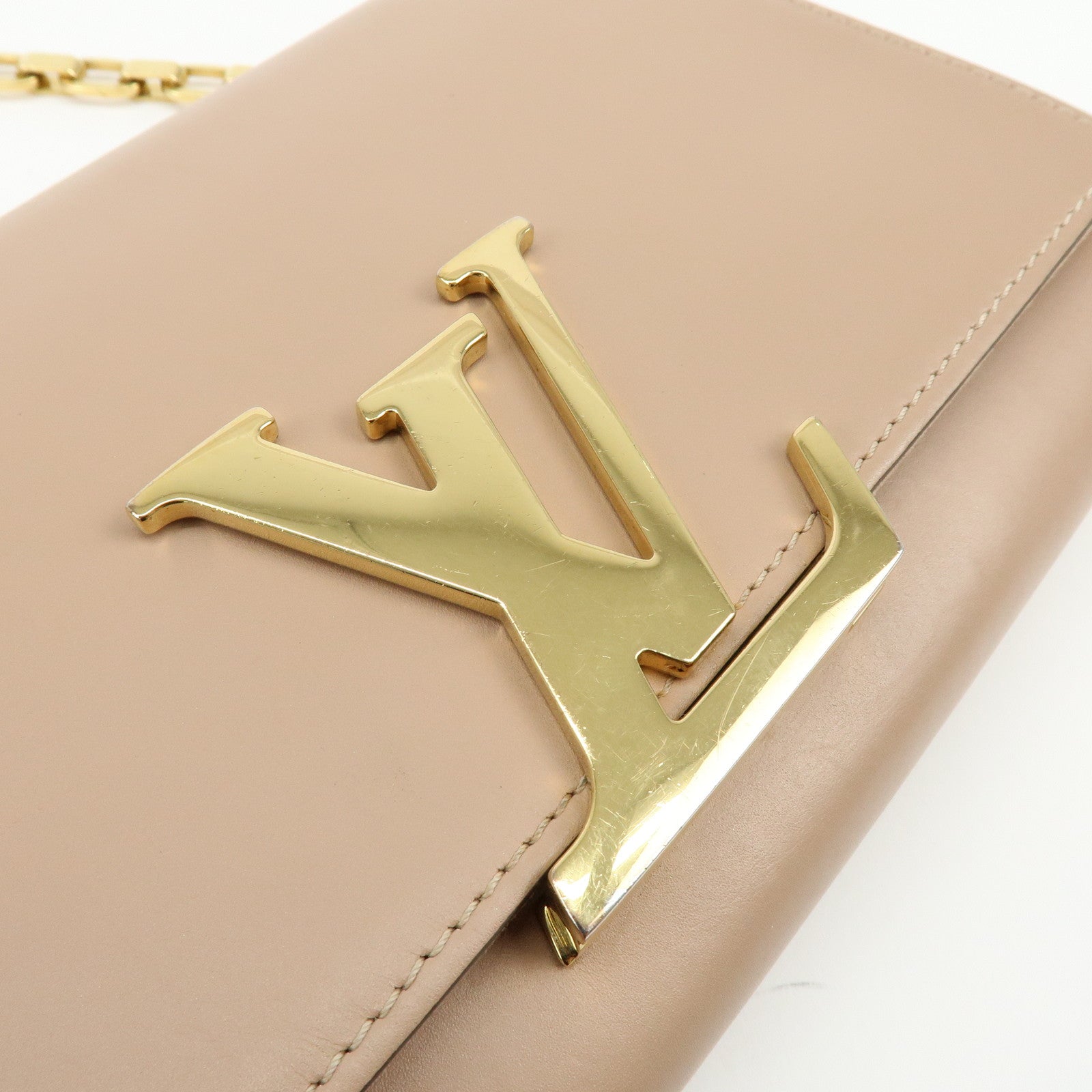 Louis Vuitton Pochette Louise GM Leather Chain Shoulder Bag Pink