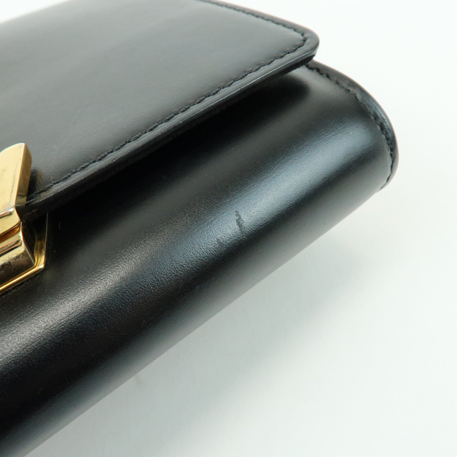 Louis Vuitton Pochette Louise MM Leather Chain Shoulder Bag Noir M51033