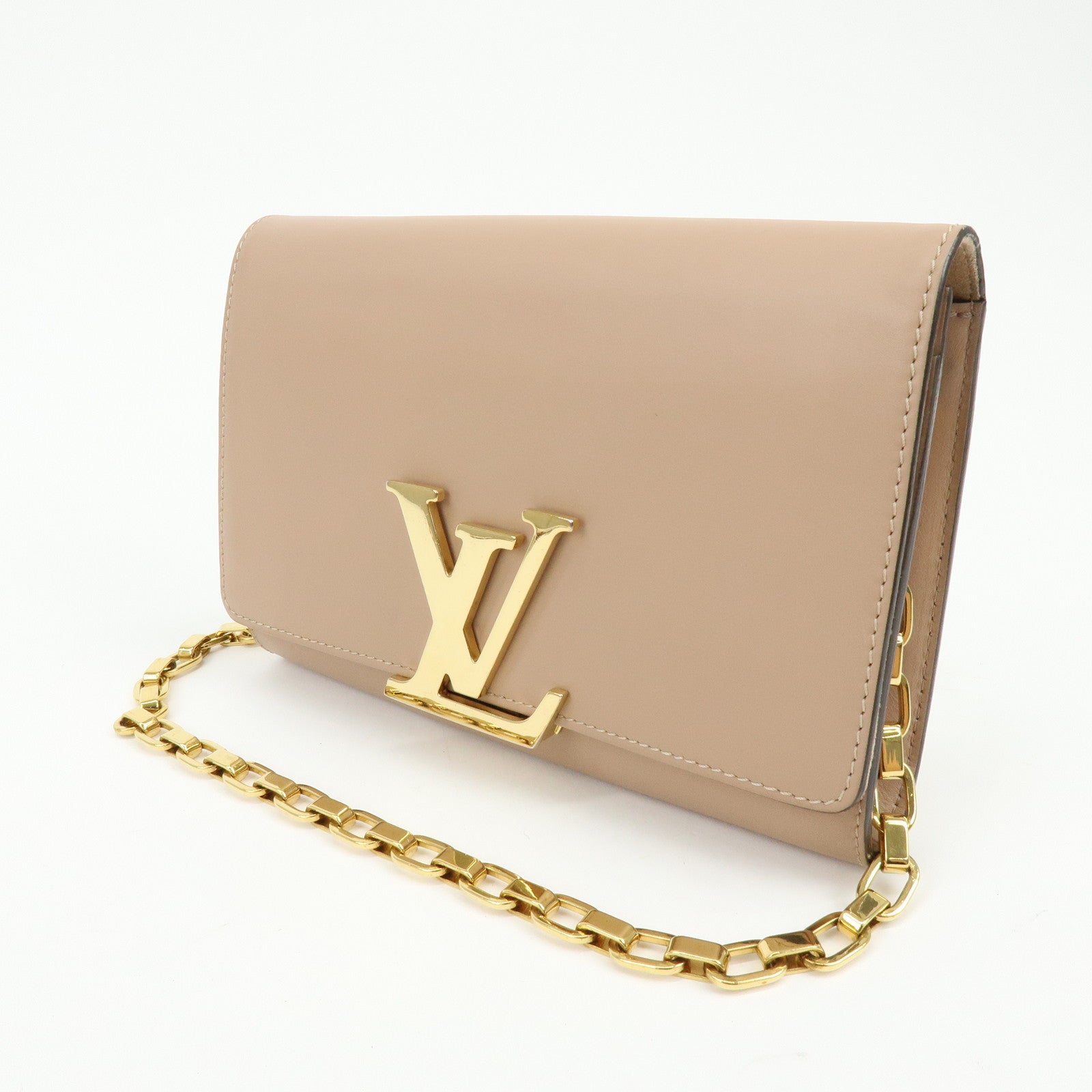 Louis Vuitton Pochette Louise GM Leather Chain Shoulder Bag Pink
