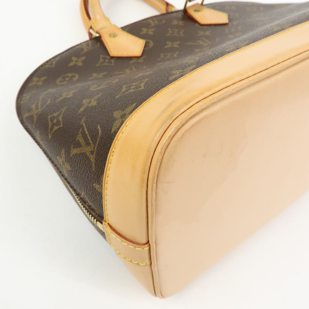 Louis Vuitton Monogram Alma Canvas Leather Hand Bag Brown M51130