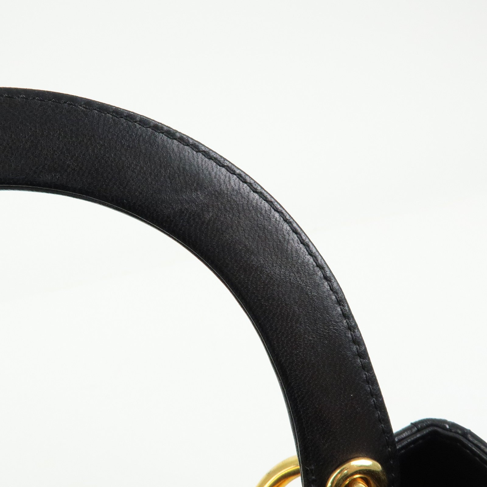 Christian Dior Cannage Lady Dior Leather Hand Bag Black