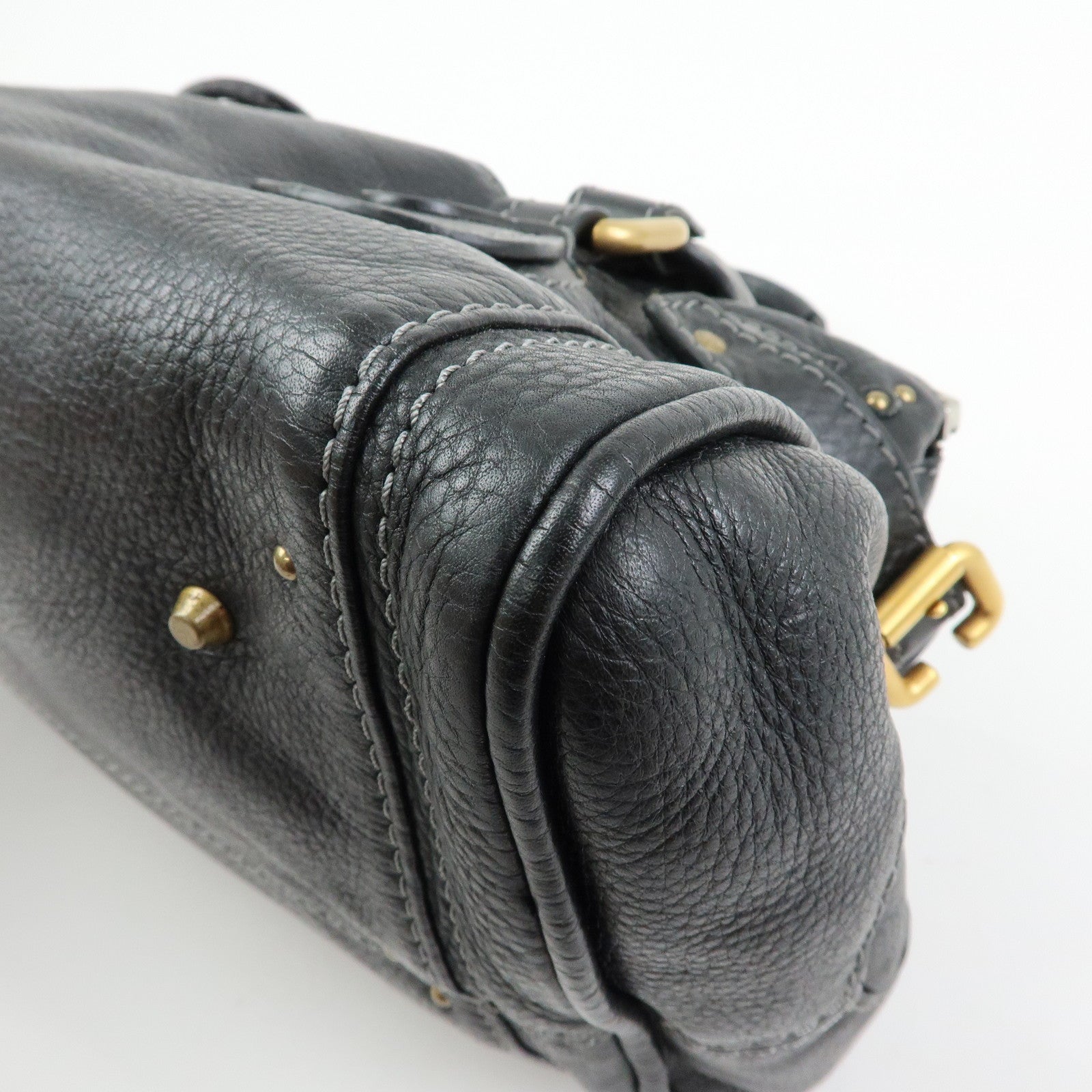 Chloe Paddington Leather Boston Bag Hand Bag Black