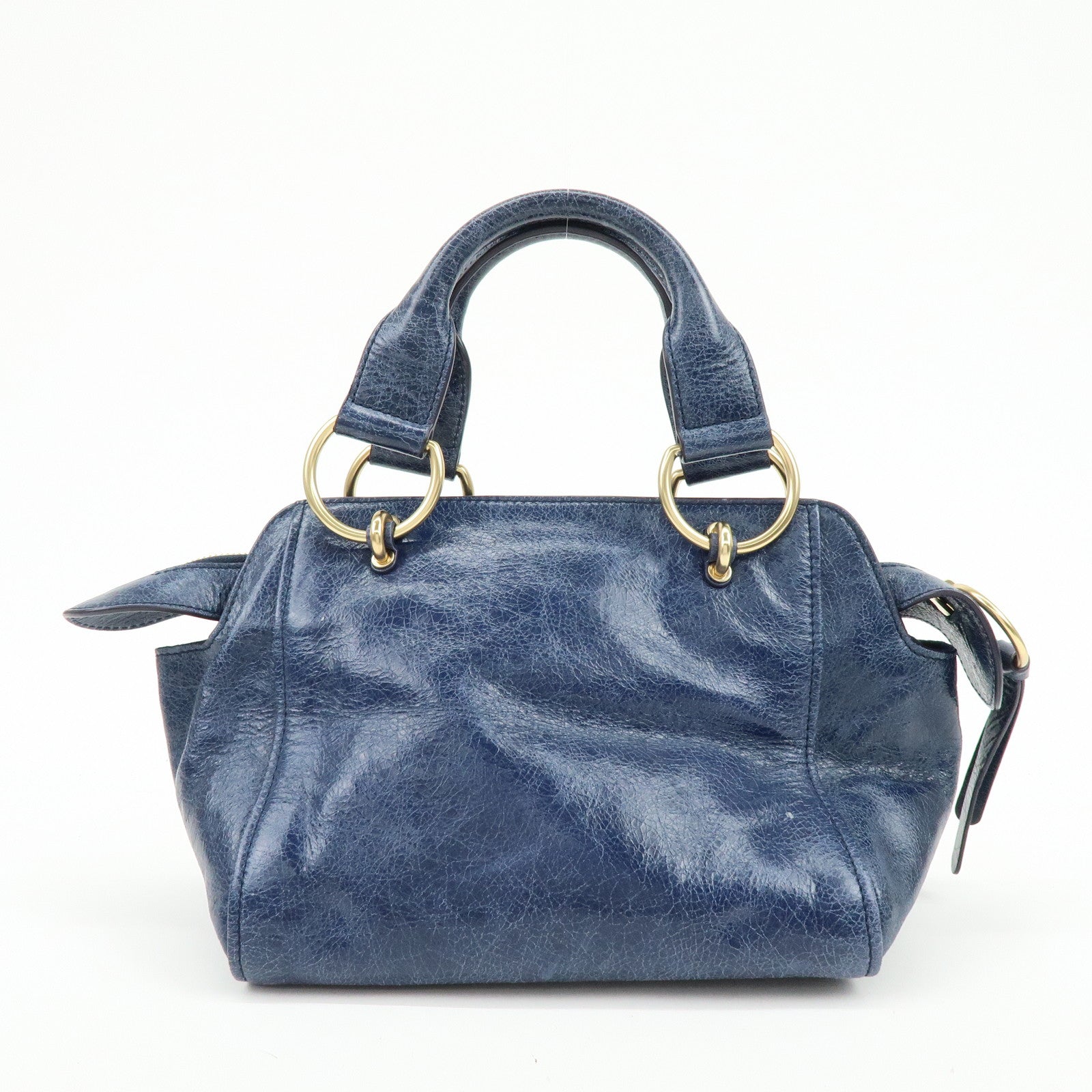 Chloe See by Chloe Paige Leather Small 2Way Hand Bag Shoulder Bag Blue