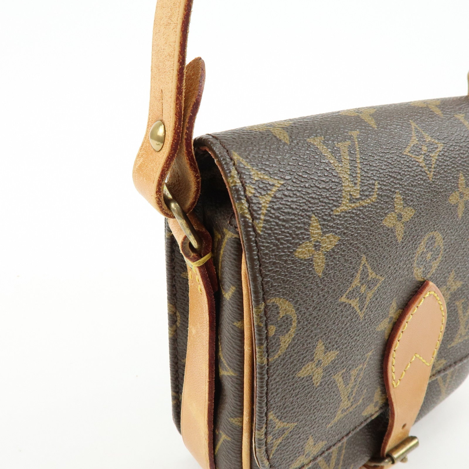 Louis Vuitton Monogram Mini Cartouchiere Shoulder Bag Brown M51254