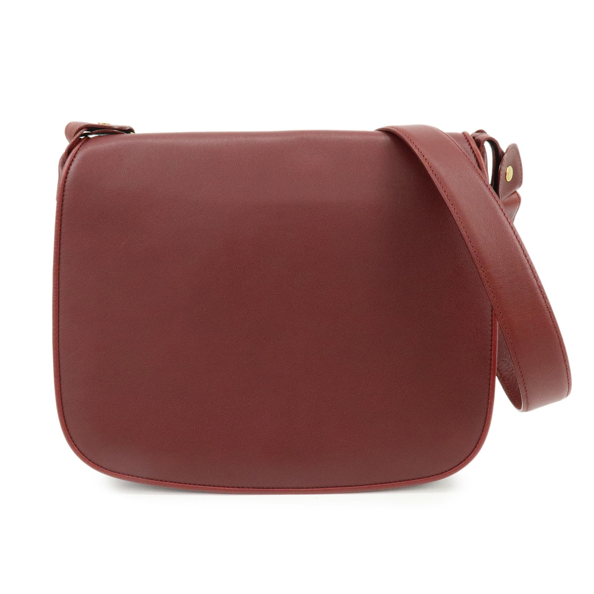 Cartier Must de Cartier Leather Flap Shoulder Bag Bordeaux