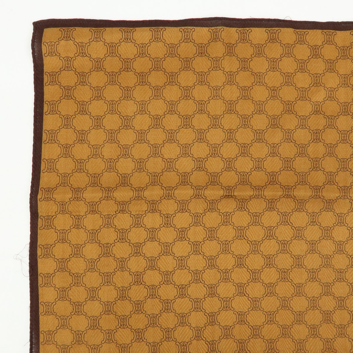 CELINE Macadam Lot of 2 Cotton 100% Scarf Handkerchief Brown Khaki