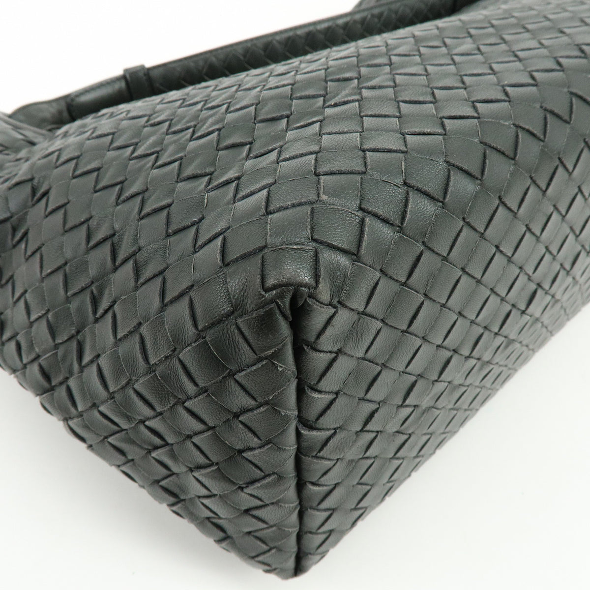 BOTTEGA VENETA Garda Intrecciato Leather Shoulder Bag Hand Bag Black