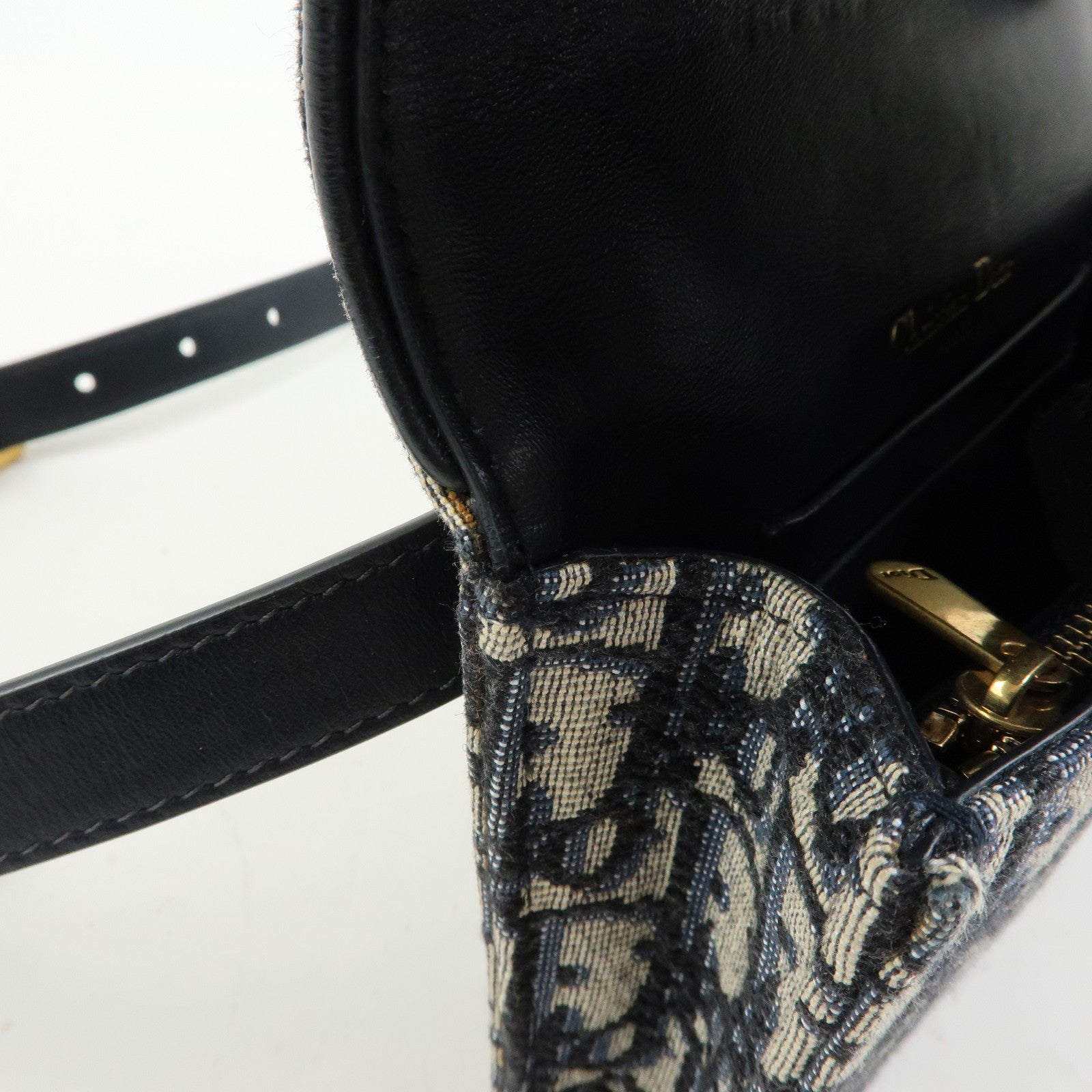 Christian Dior Saddle Trotter Canvas Waist Pouch Body Bag Navy