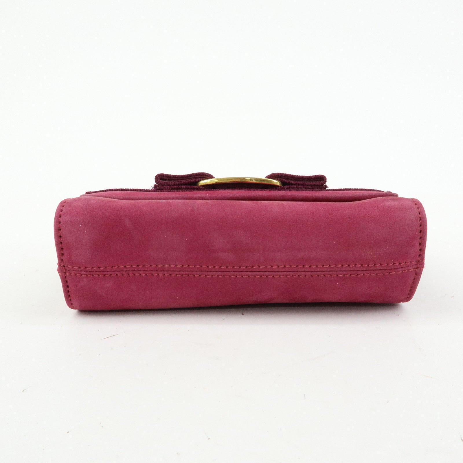 Ferragamo Varra Ribbon Suede 3Way Bag Chain Shoulder Bag Purple