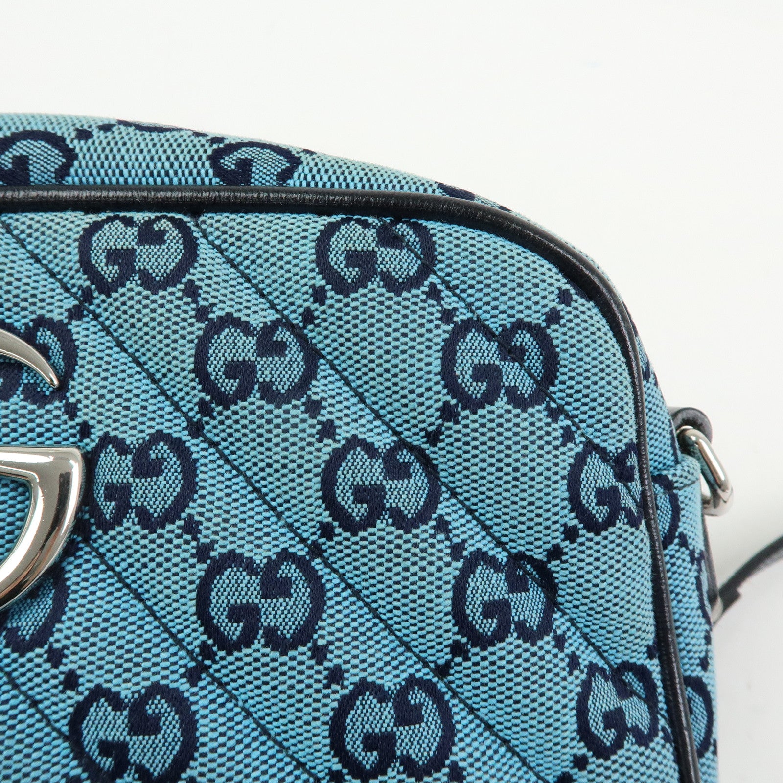 GUCCI GG Marmont Shoulder Bag Crossbody Bag Blue Dark Navy 447632