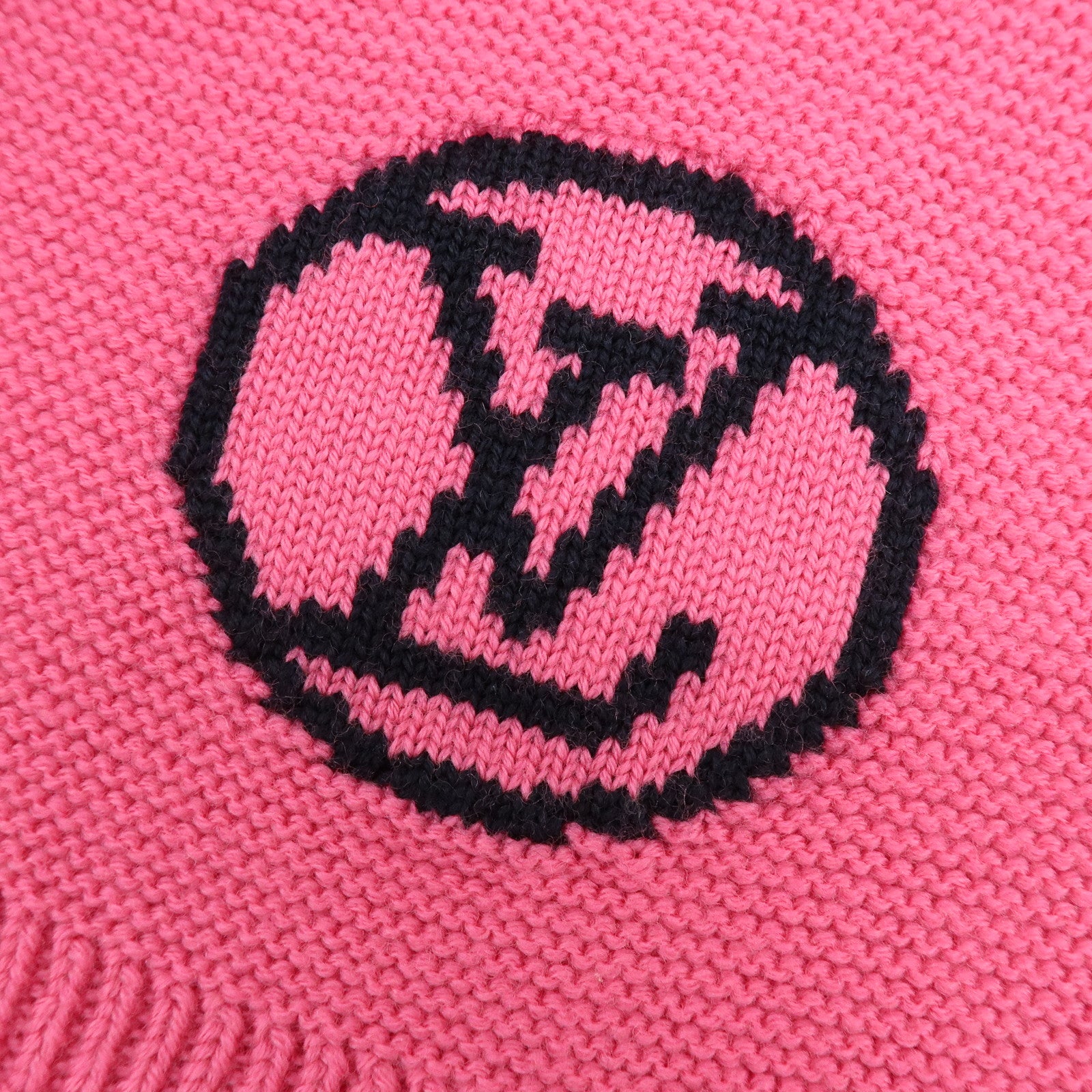 Louis Vuitton Echarpe LV Collage Wool 100% Scarf Stole Pink M71136