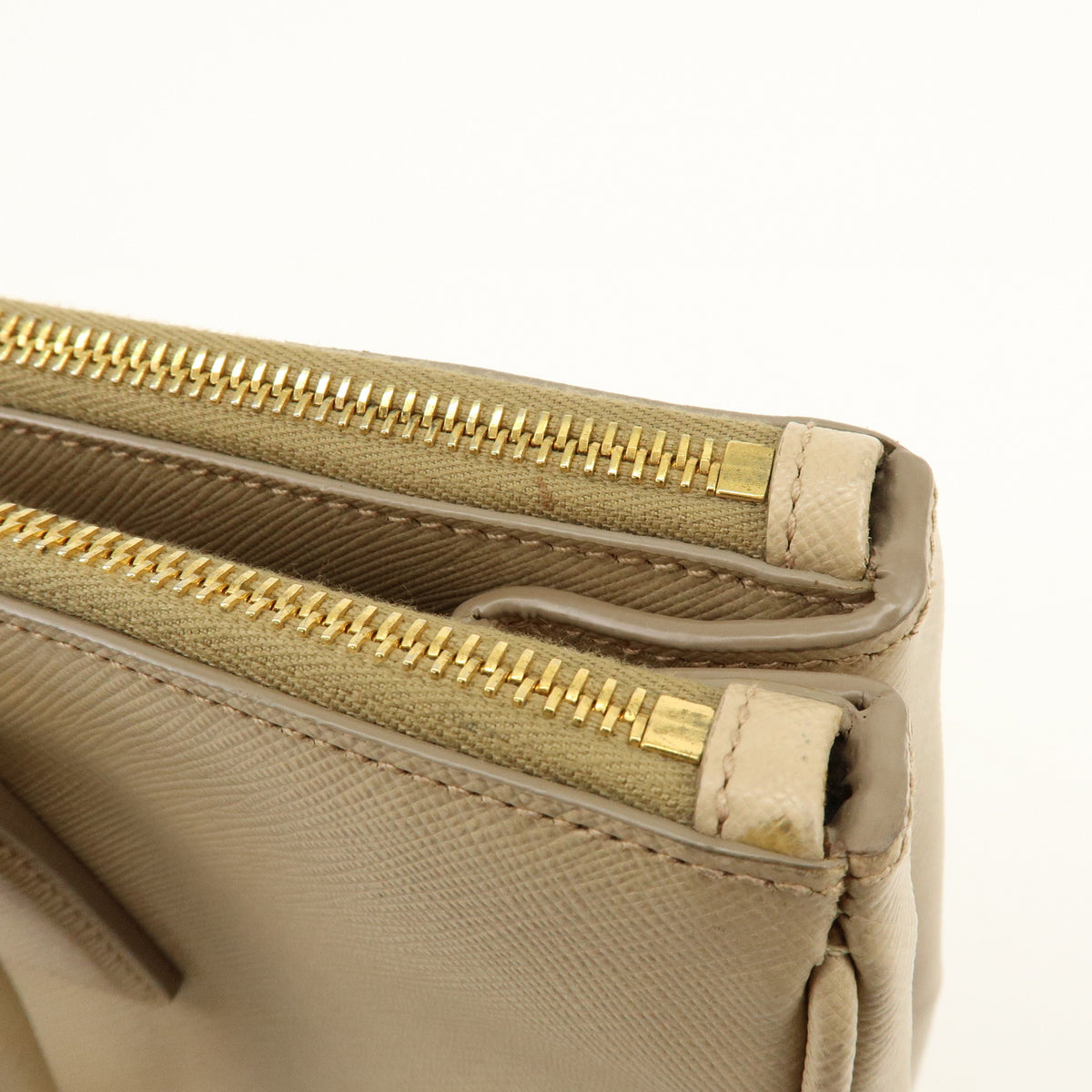 PRADA Triangle Logo Galleria Saffiano Leather 2Way Bag  Beige 1BA274