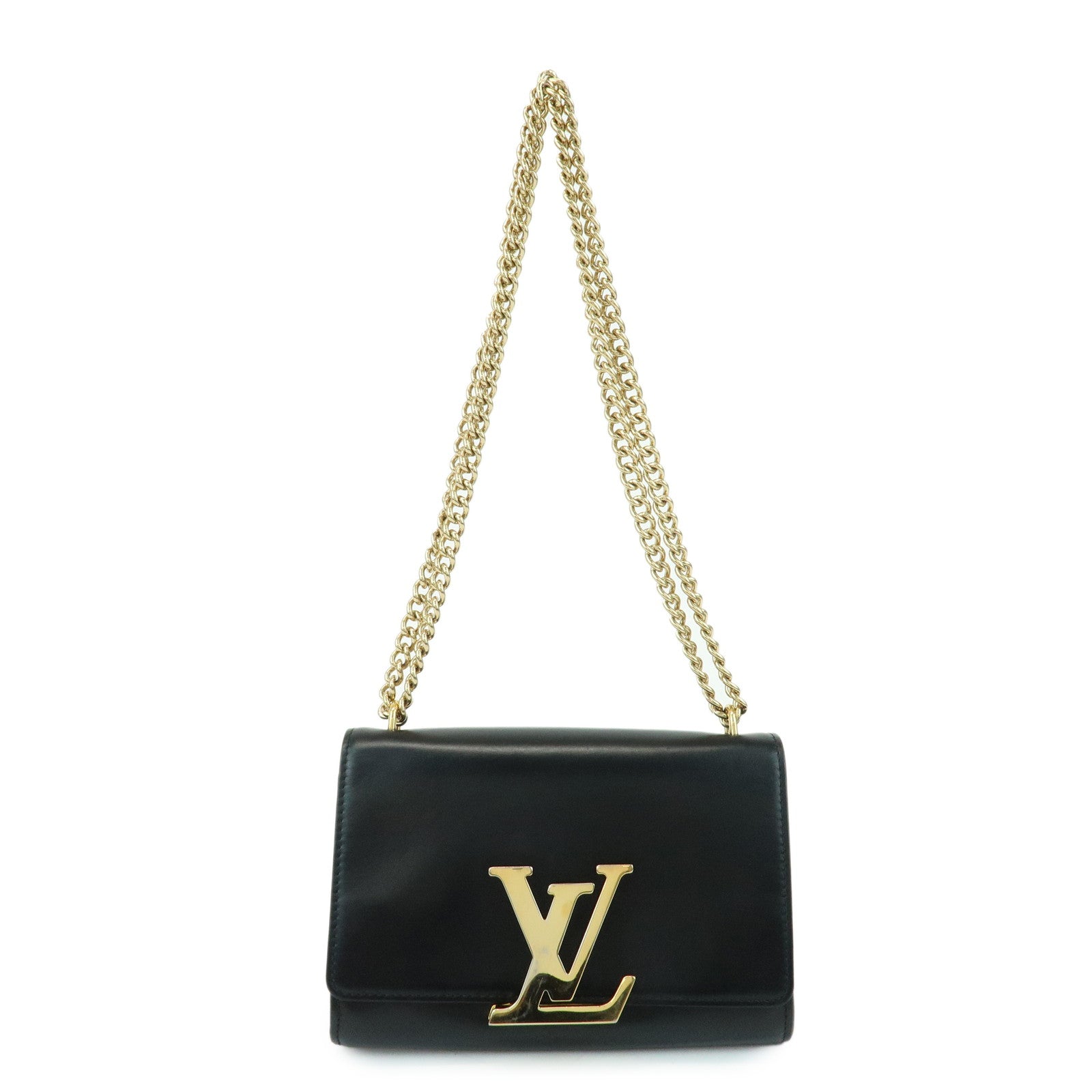 Louis Vuitton Pochette Louise MM Leather Chain Shoulder Bag Noir M51033