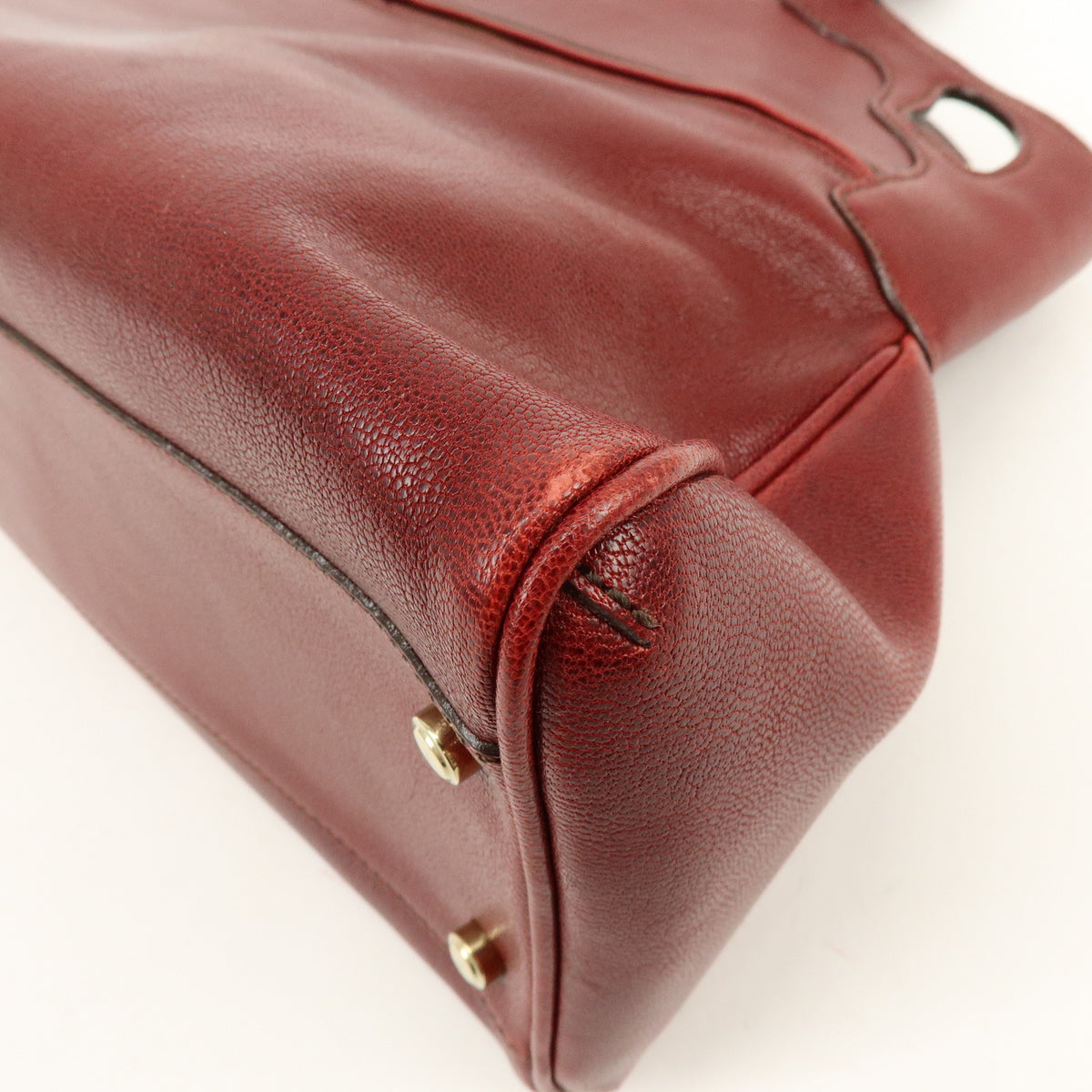 Cartier Marcello de Cartier Leather Tote Bag Hand Bag Bordeaux