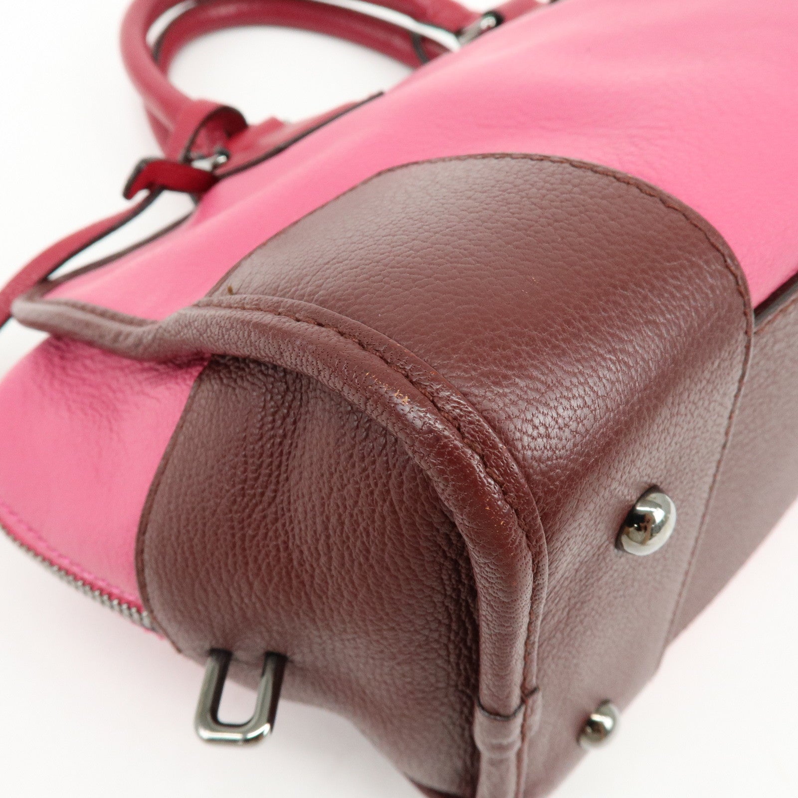 LOEWE Anagram Leather Amazona 28 Hand Bag Boston Bag Pink