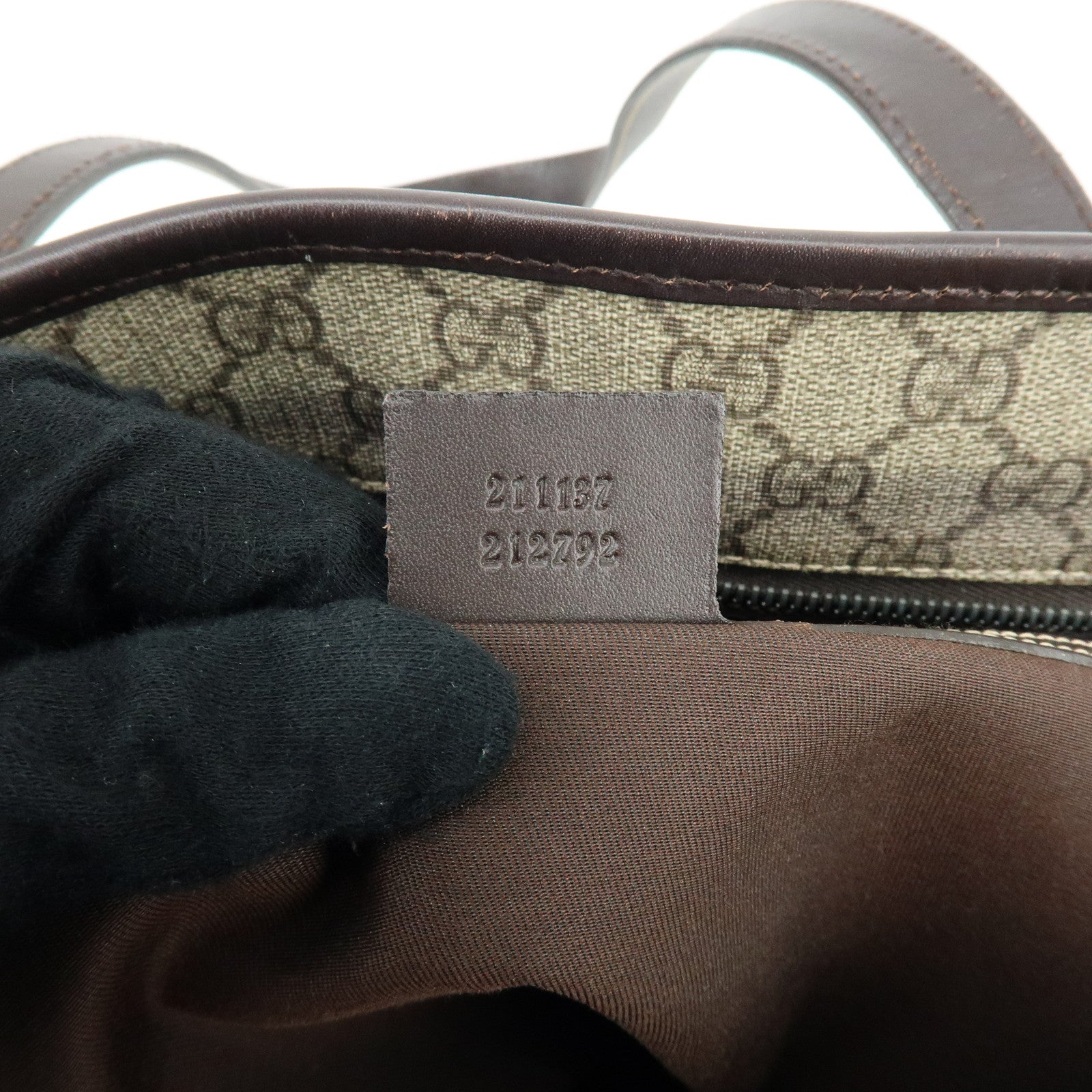 GUCCI GG Supreme Leather Tote Bag Shoulder Bag Hand Bag Beige