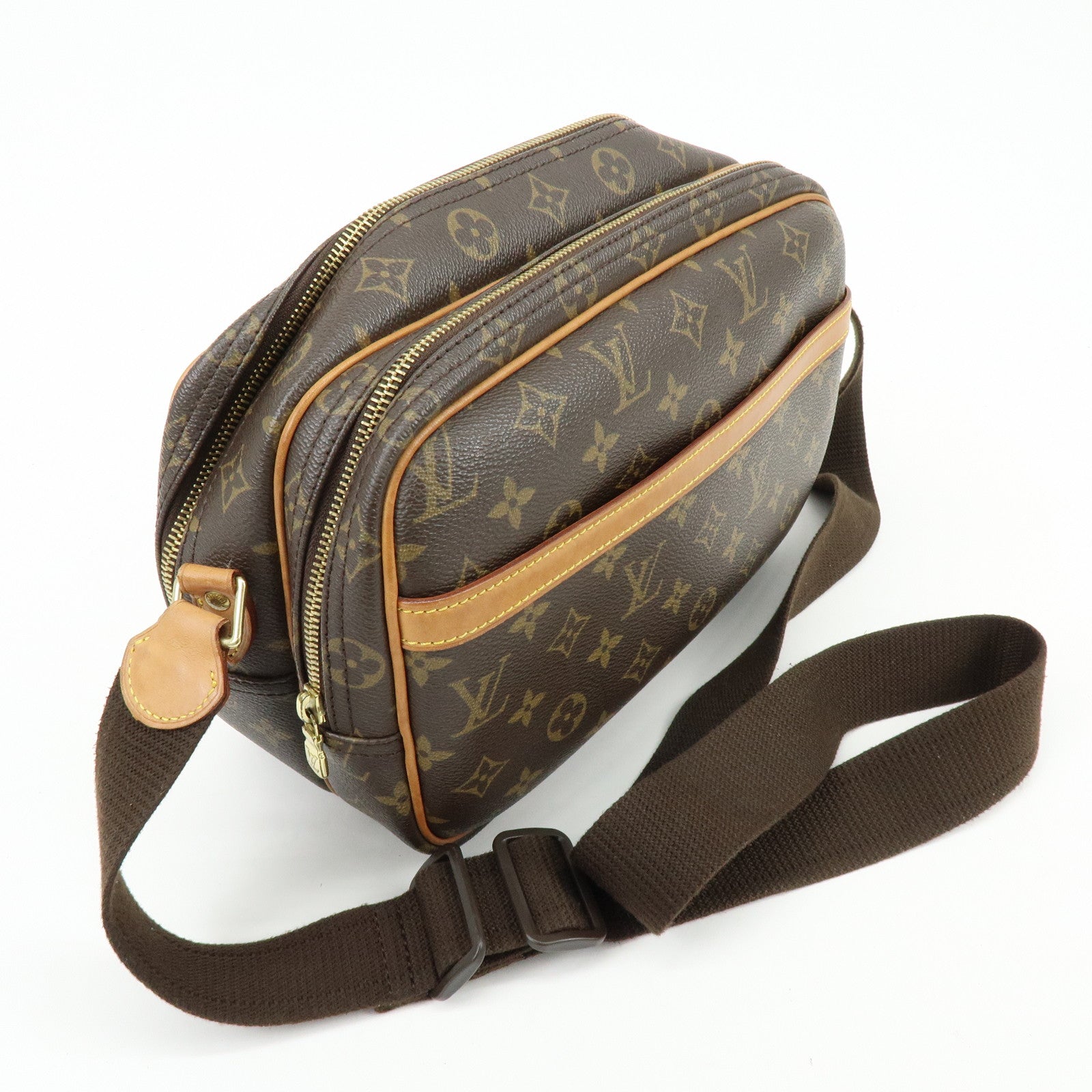 Louis Vuitton Monogram Reporter PM Shoulder Crossbody Bag Brown M45254
