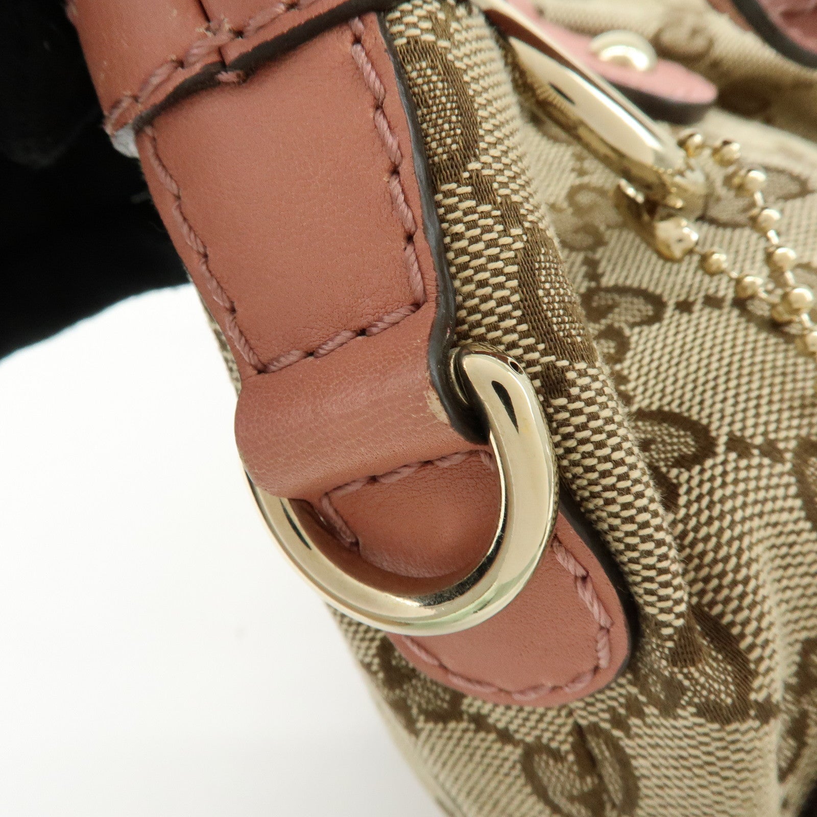 GUCCI Sukey GG Canvas Leather 2Way  Shoulder Bag Pink 247902