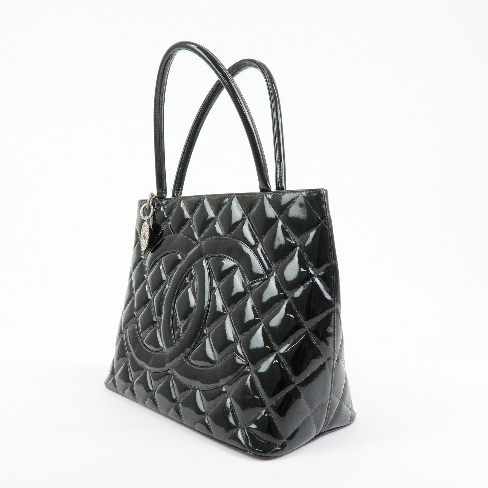CHANEL Matelasse COCO Mark Medallion Tote Bag Hand Bag Black A01804