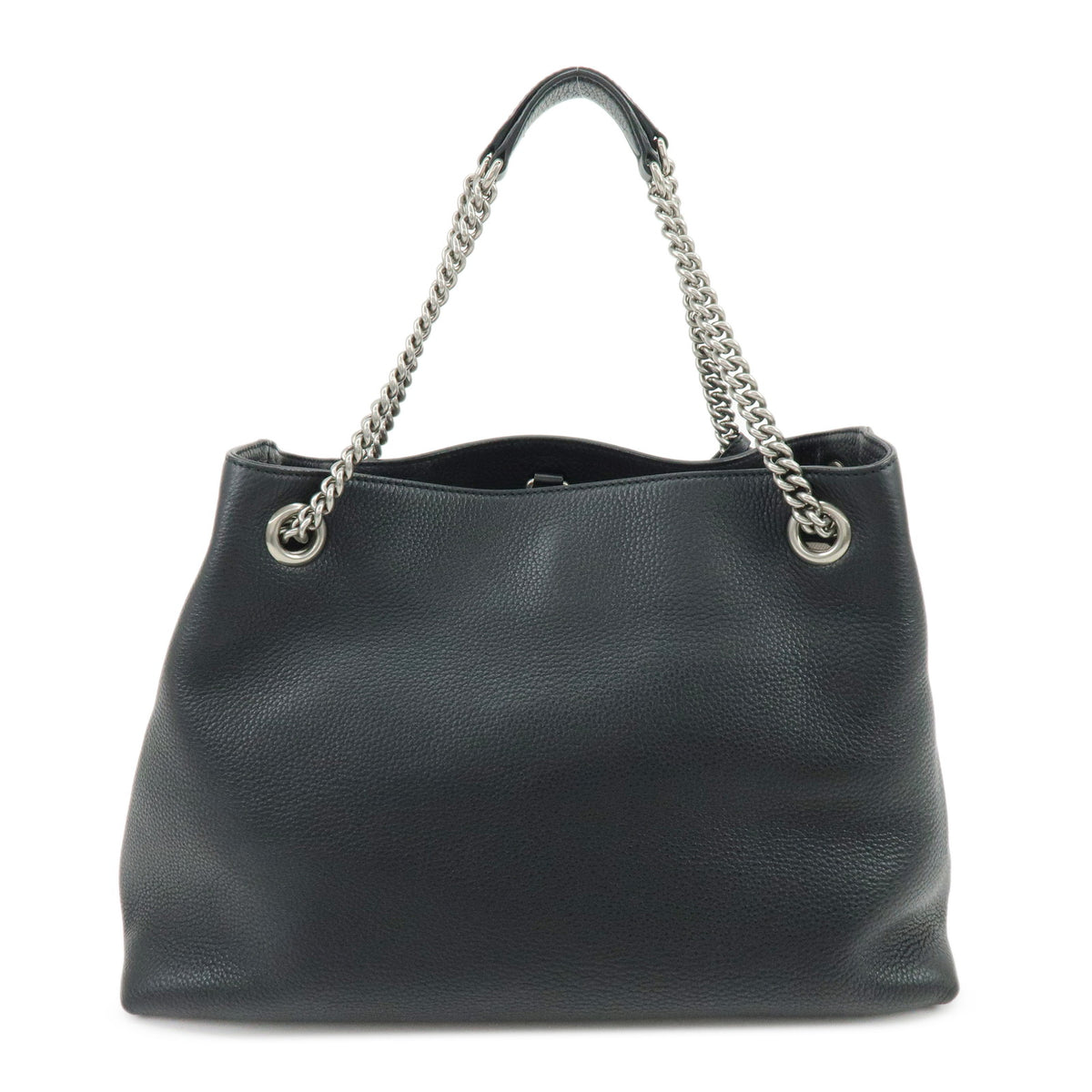 GUCCI SOHO Interlocking G Leather Chain Shoulder Bag Studs Black 308982