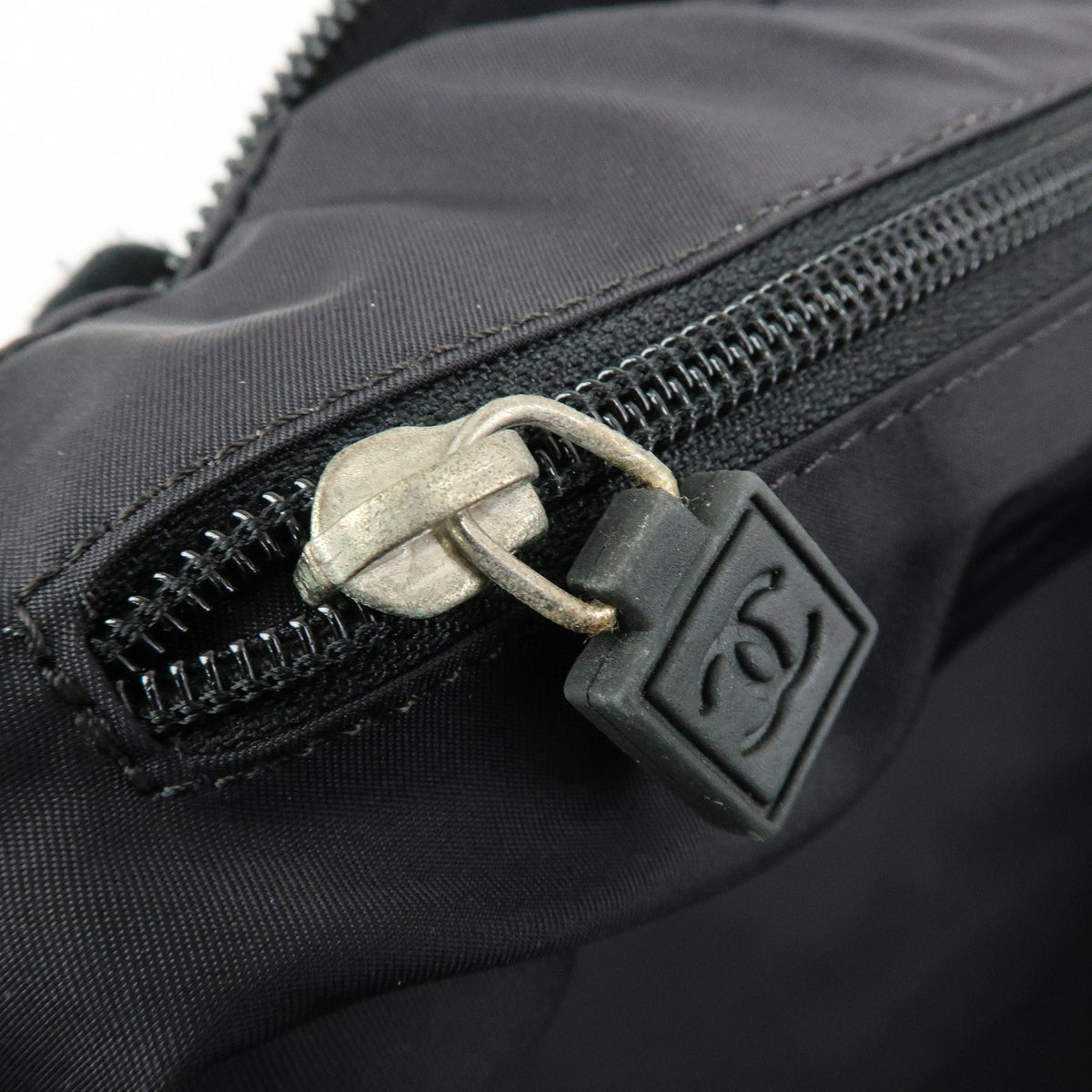 CHANEL Sport Line Nylon Canvas  Boston Bag Black Emerald Green