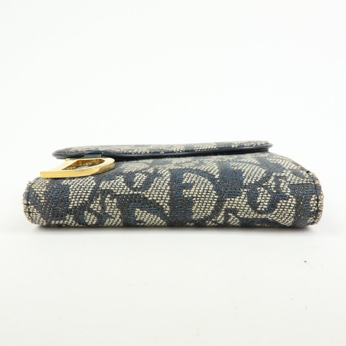 Christian Dior Trotter Saddle Jacquard Canvas Bi-fold Compact Wallet