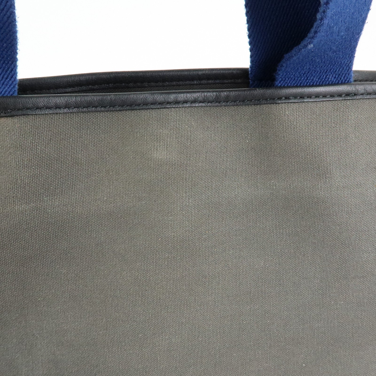 LOEWE Logo Canvas Leather Tote Bag Shoulder Bag Hand Bag Gray Blue