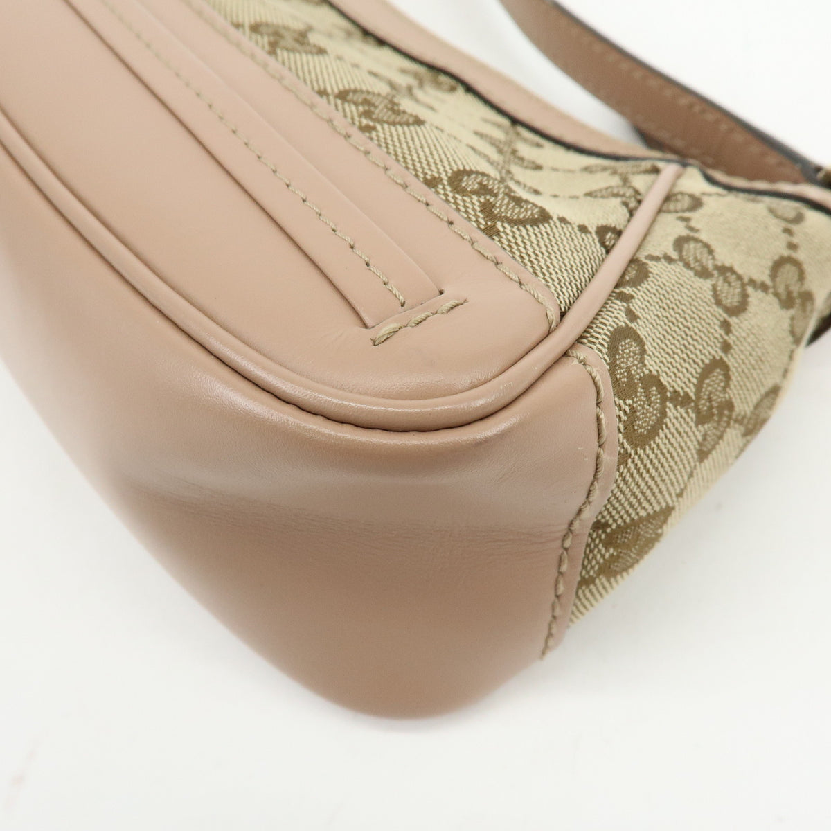 GUCCI Mayfair GG Canvas Leather Hand Bag Shoulder Bag Beige Pink 569893