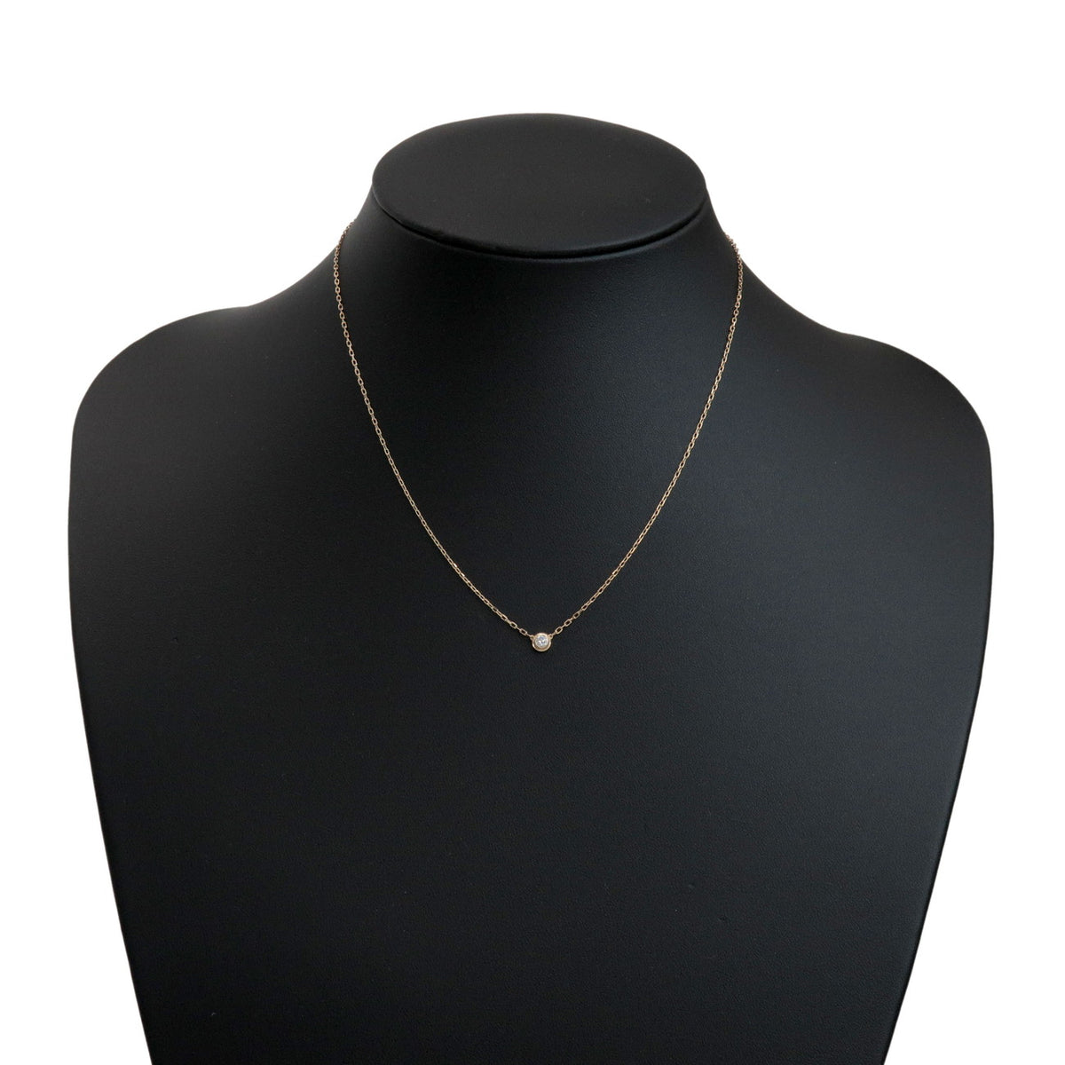 Cartier D'amour 1P Diamond Necklace SM K18 750YG Yellow Gold