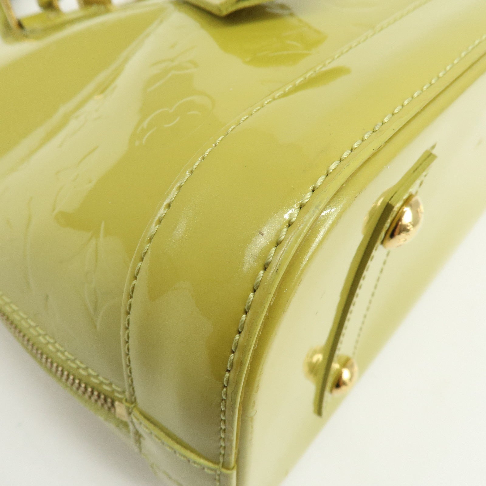 Louis Vuitton Monogram Vernis Alma PM Hand Bag Vert Impression M91615